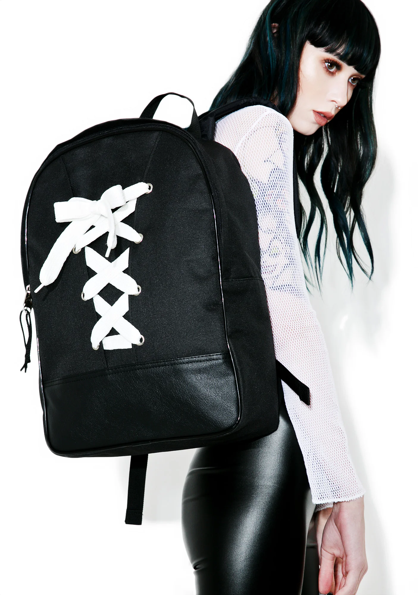 Crossed Wires Lace-Up Backpack - Image 4