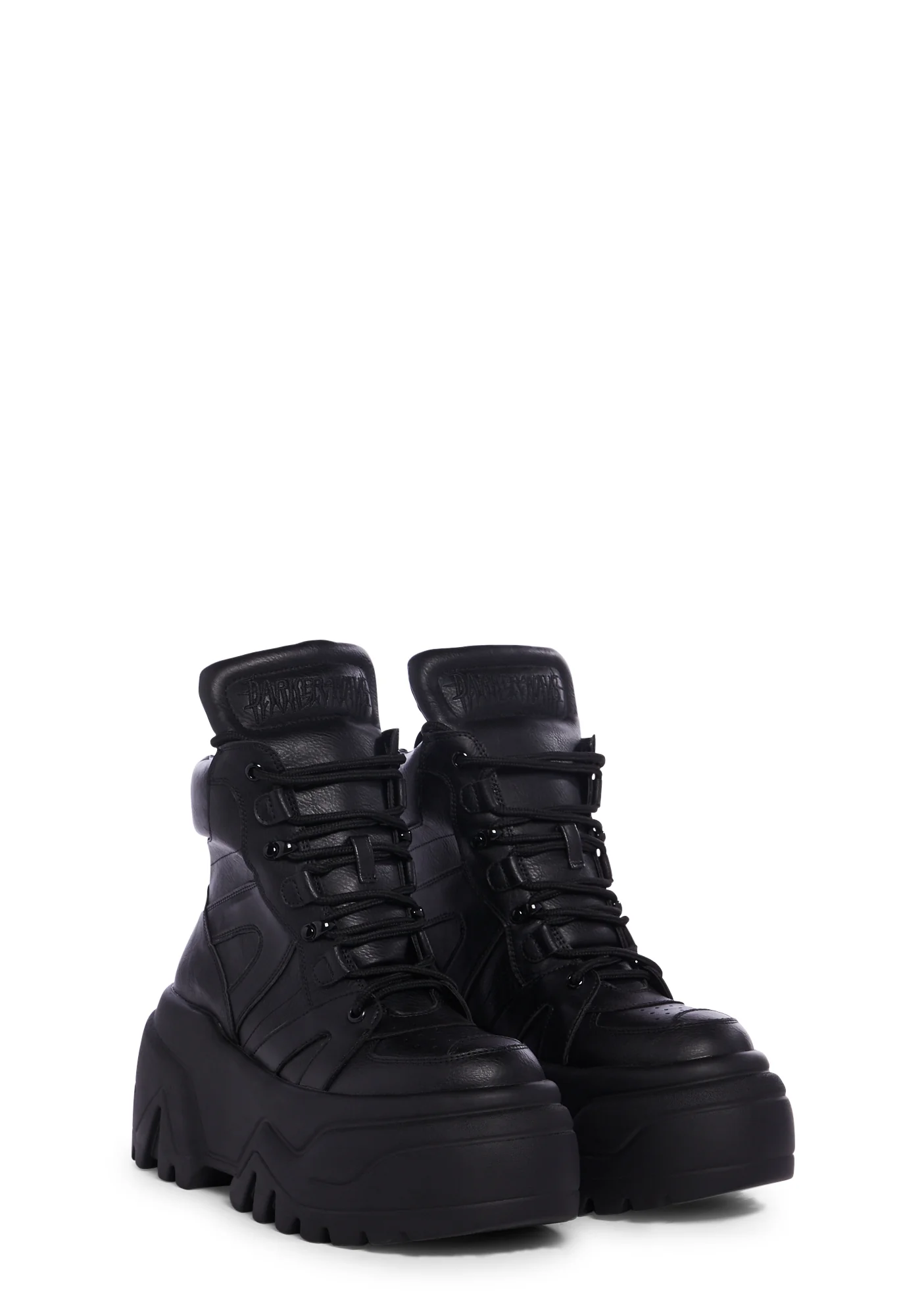Crossfade High Top Platform Sneakers - Black - Image 3