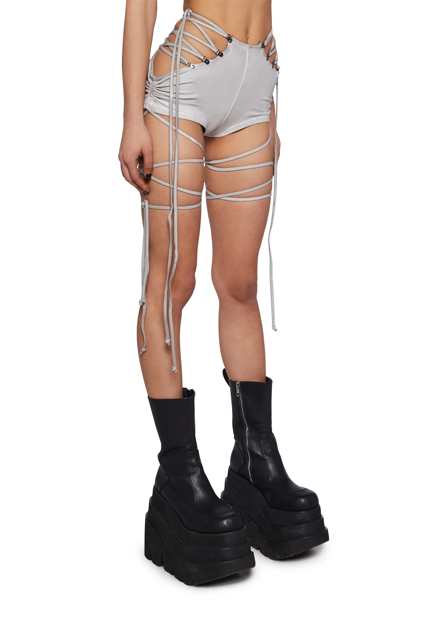 Crossfade Ruched Lace-Up Short - Image 3