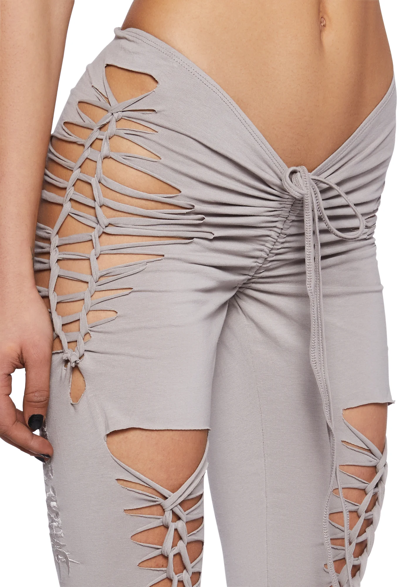 Crossfade Shredded Leggings- Ecru - Image 5
