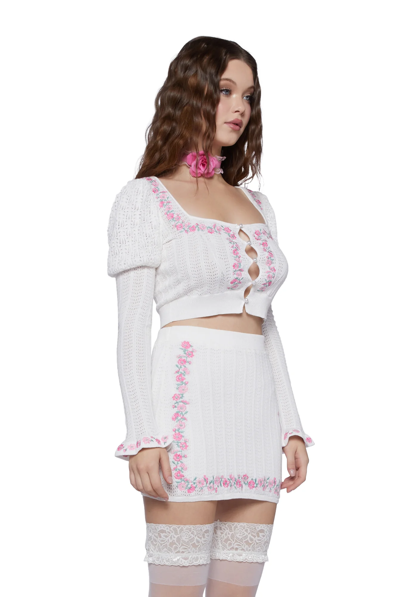 Crown Jewel Knit Top - White - Image 3