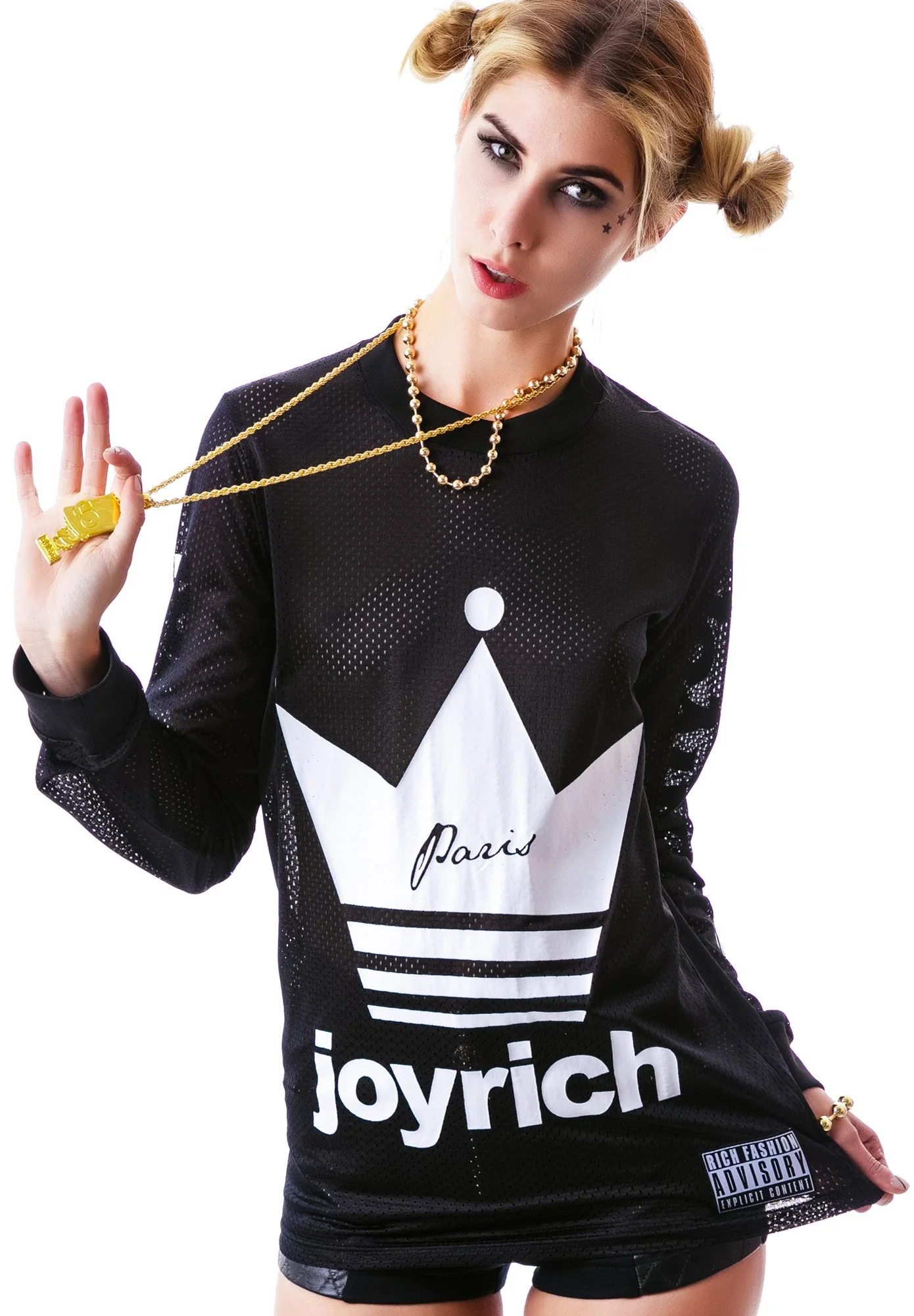 Crown Joyrich Mesh Long Sleeve Tee - Off White - Image 2