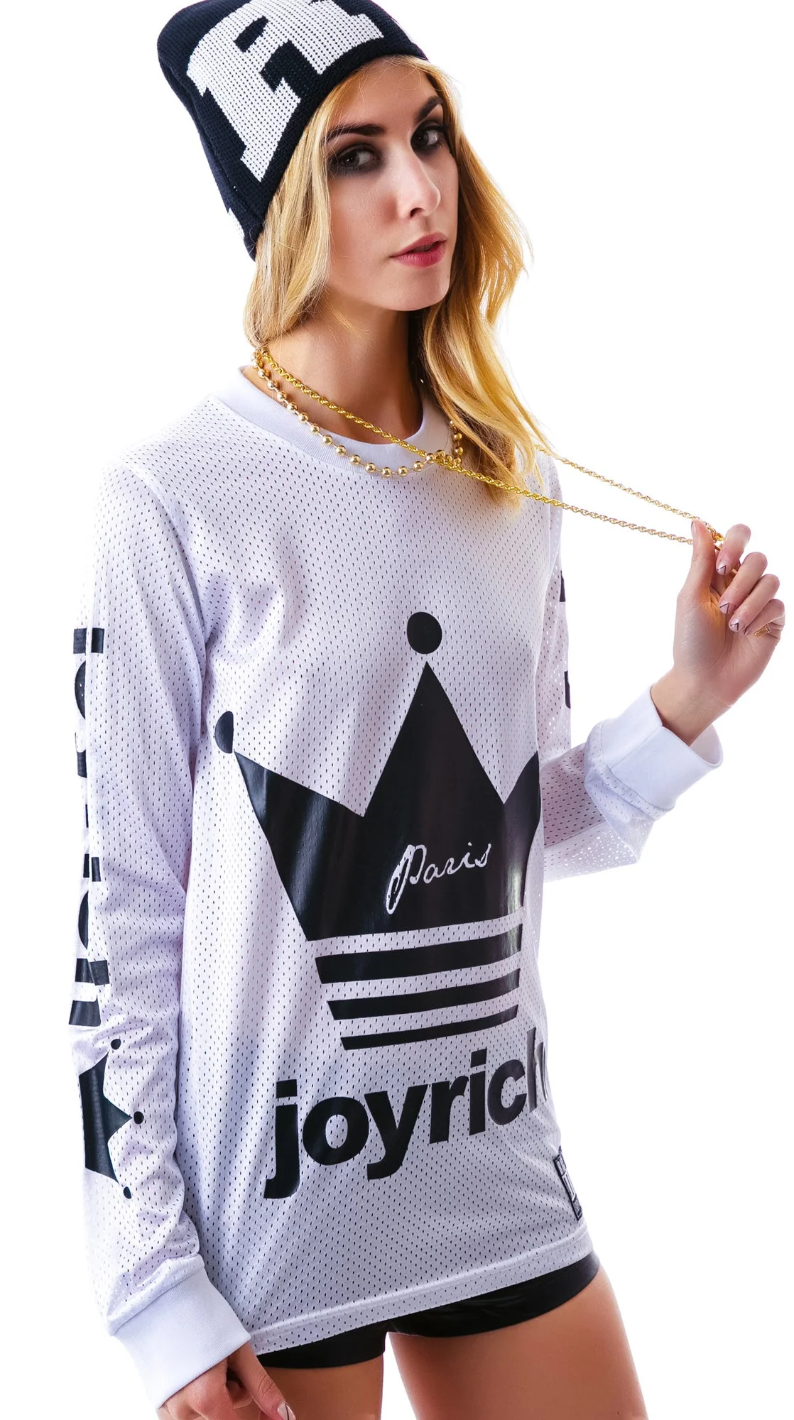 Crown Joyrich Mesh Long Sleeve Tee - Off White - Image 6