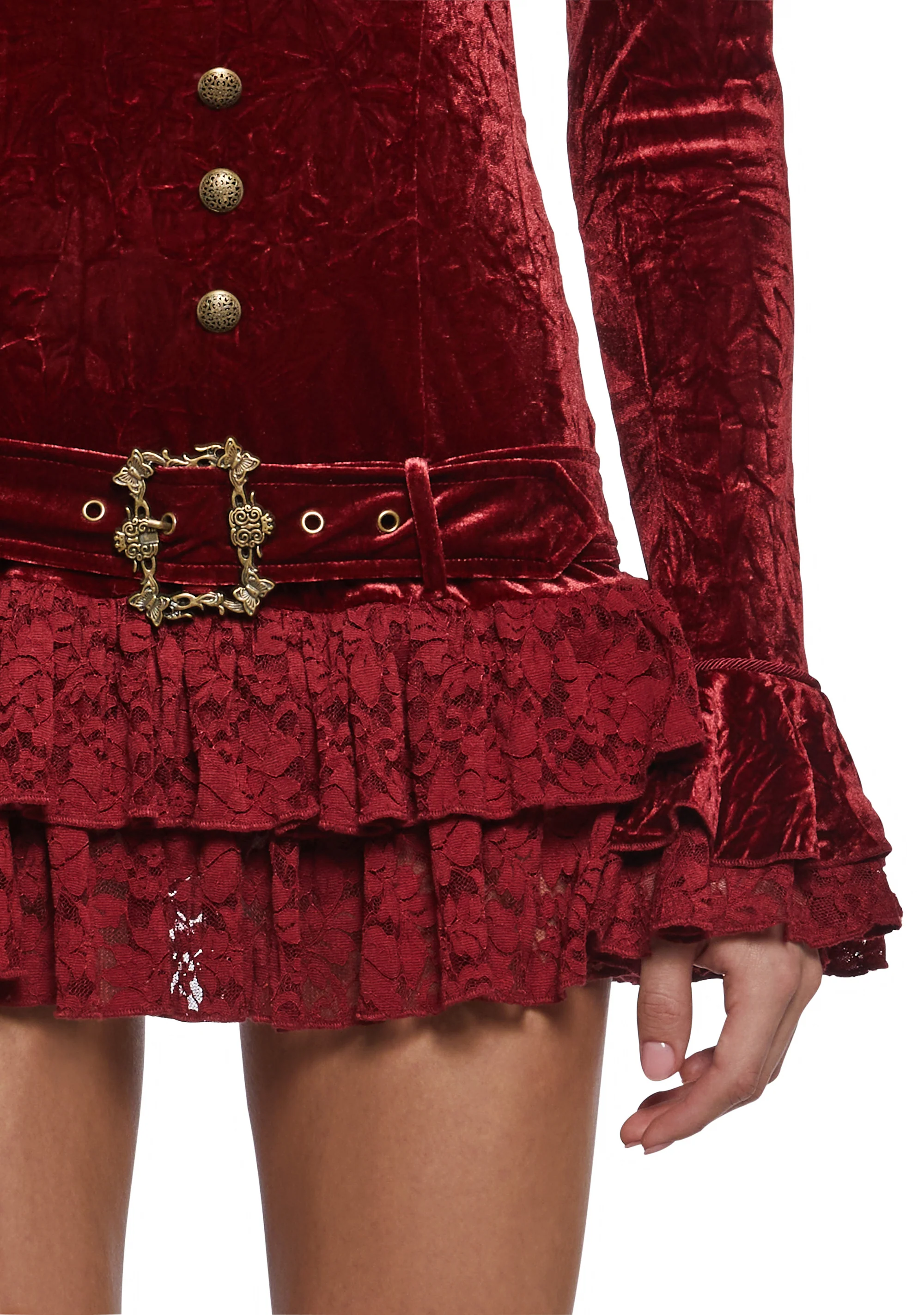 Crushed Velvet Mini Dress - Image 5