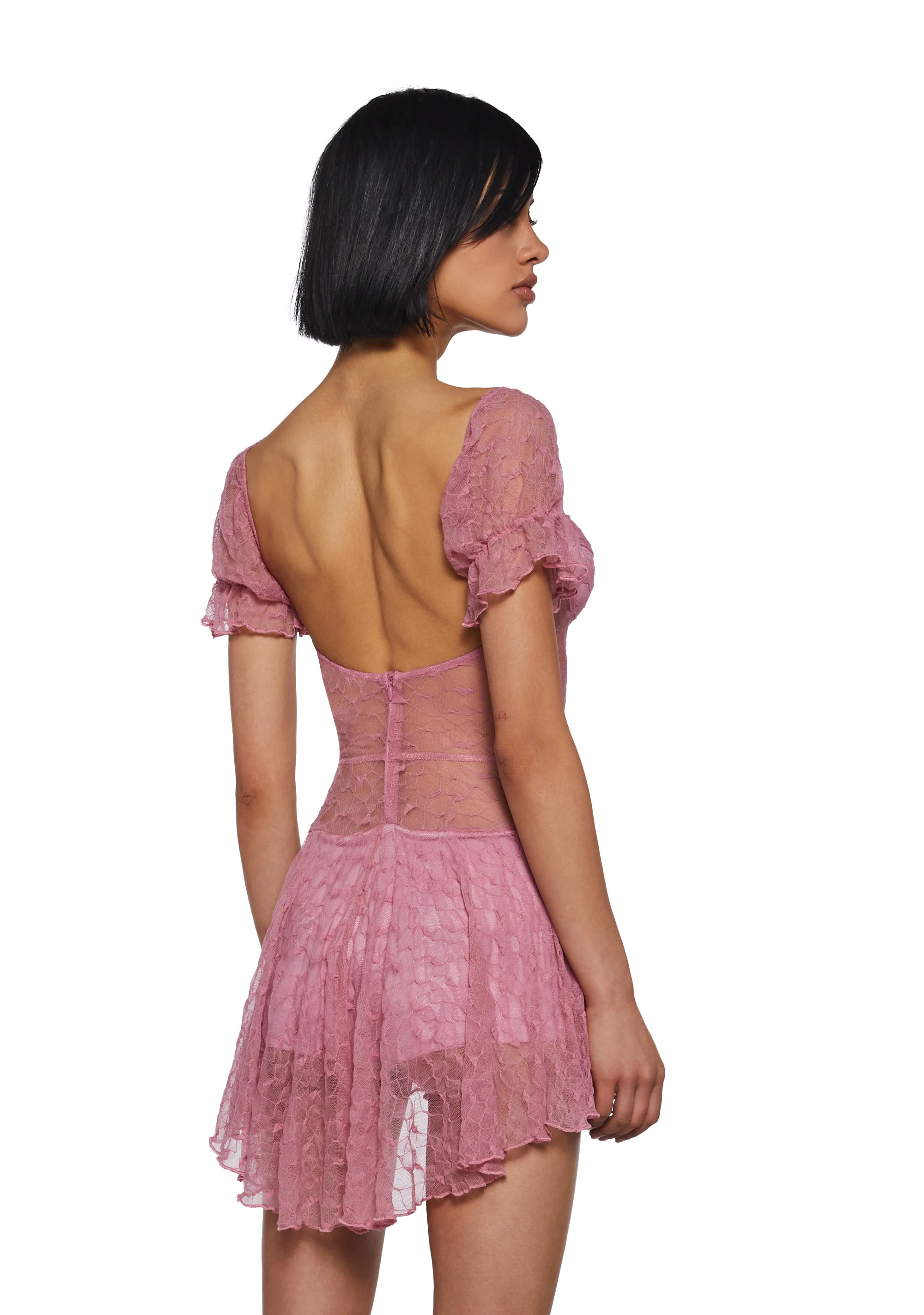 Crushes And Dreams Lace Dress - Pink - Image 4