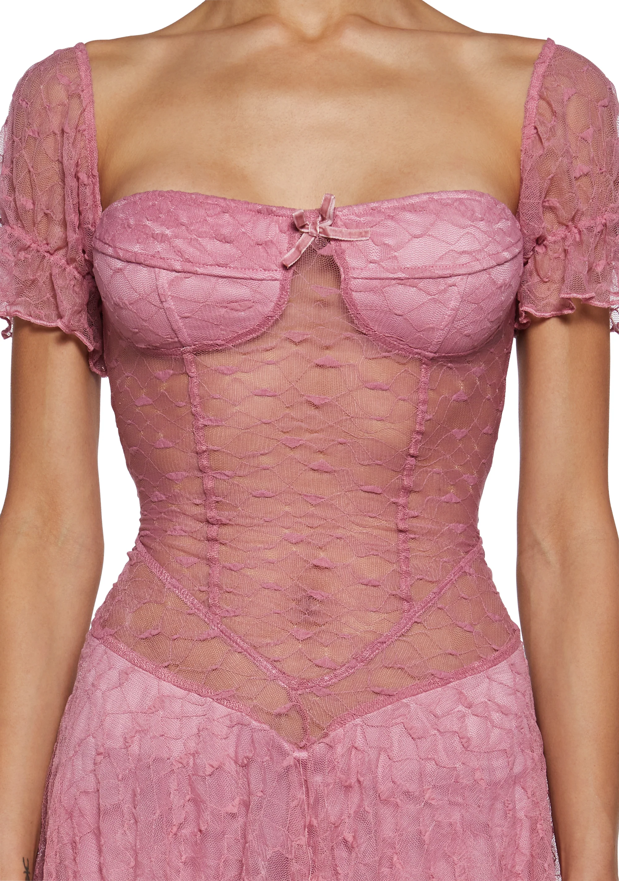 Crushes And Dreams Lace Dress - Pink - Image 5