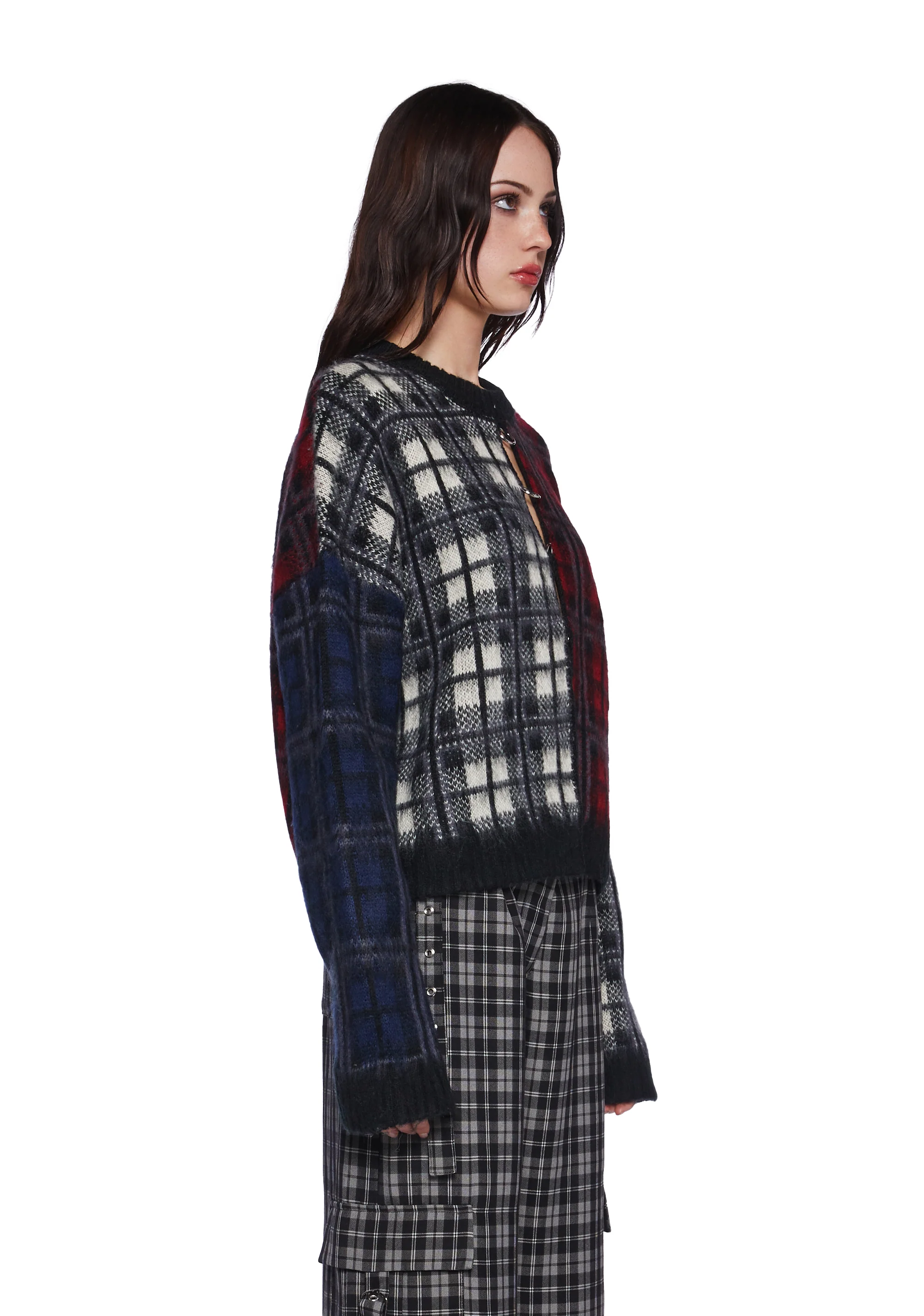 Crux Spliced Checked Knit Sweater - Image 3