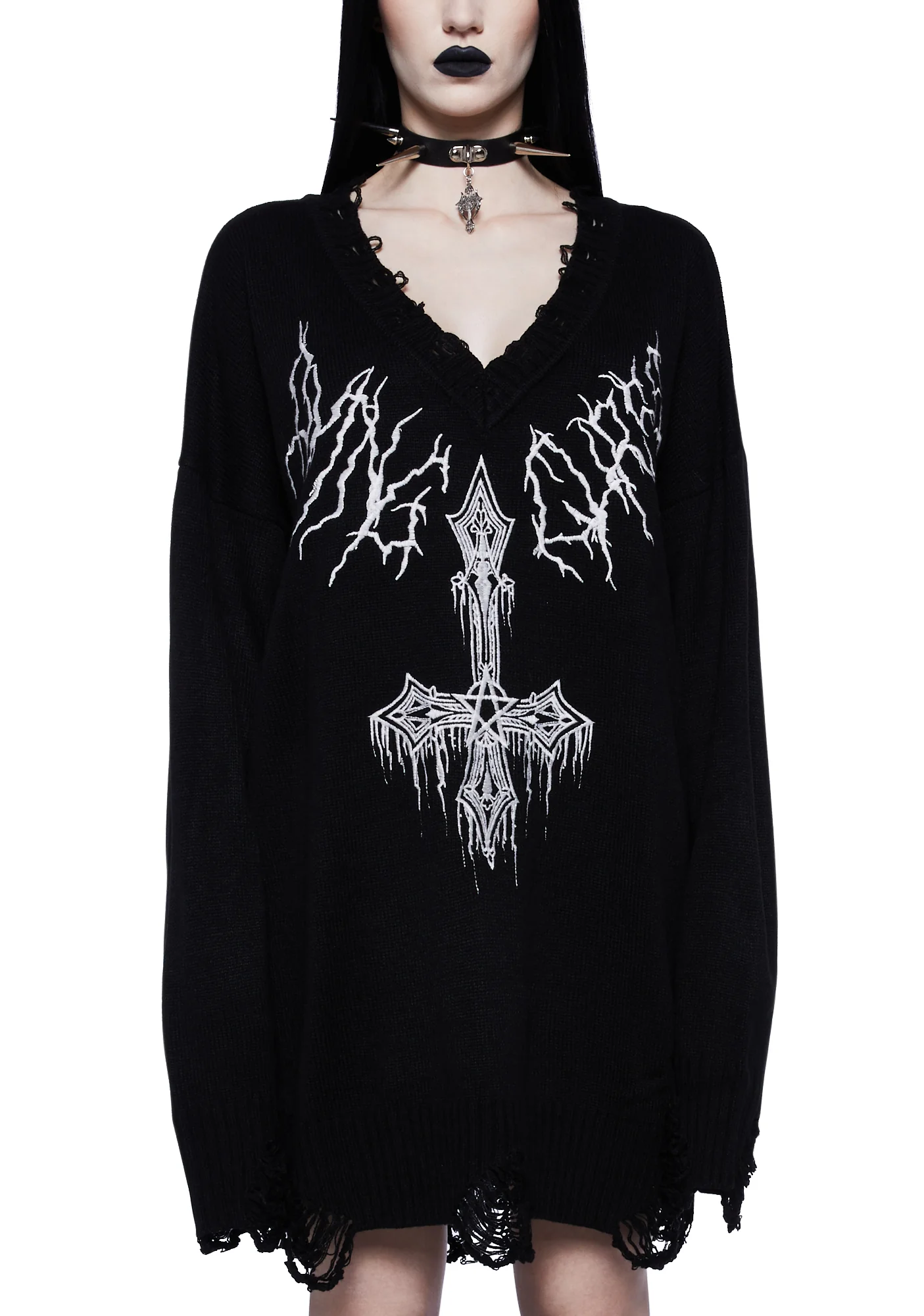 Cryptic Cathedral Distressed Sweater - Image 5