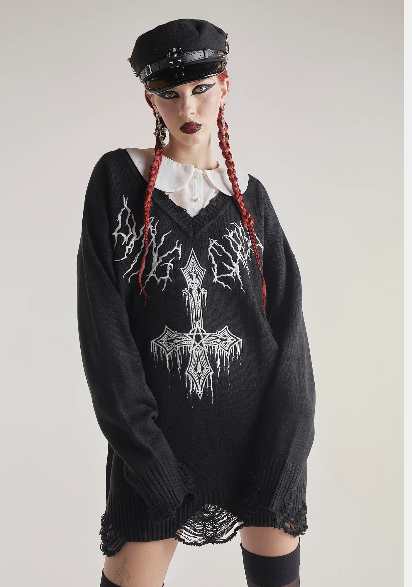 Cryptic Cathedral Distressed Sweater - Image 6