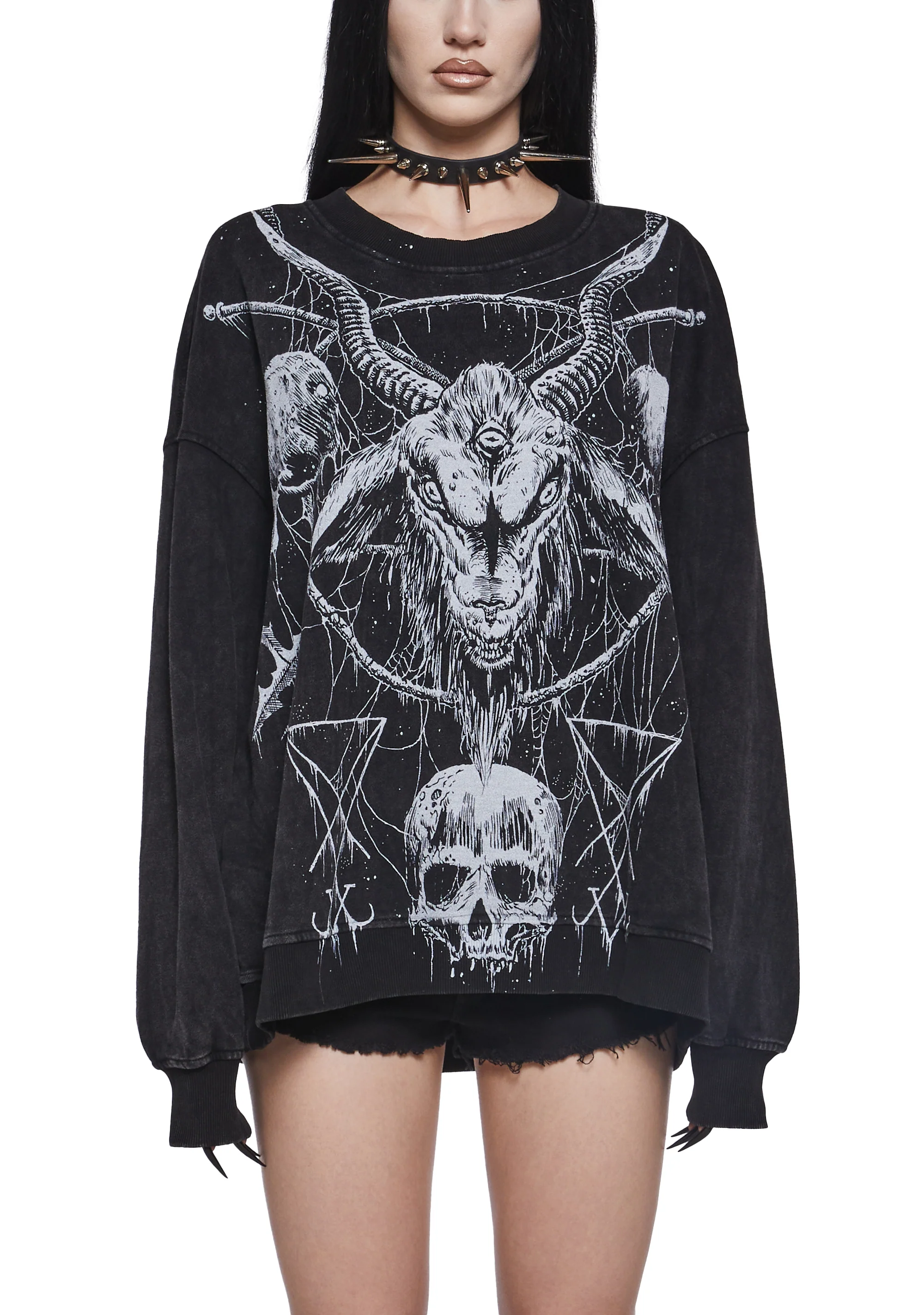 Cryptic Messages Oversized Sweatshirt - Image 5