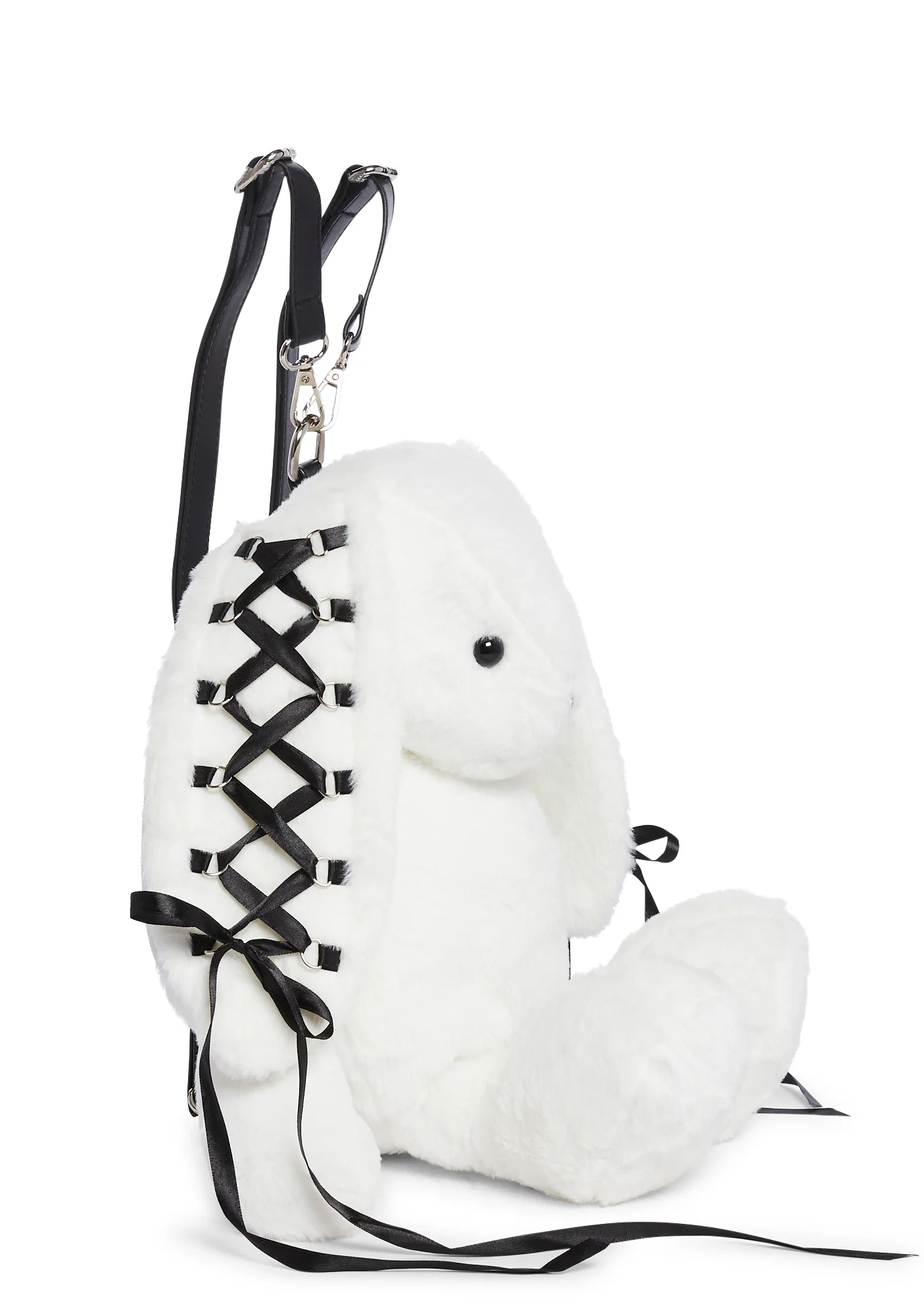 Cuddly Bunny Plush Backpack - White - Image 3
