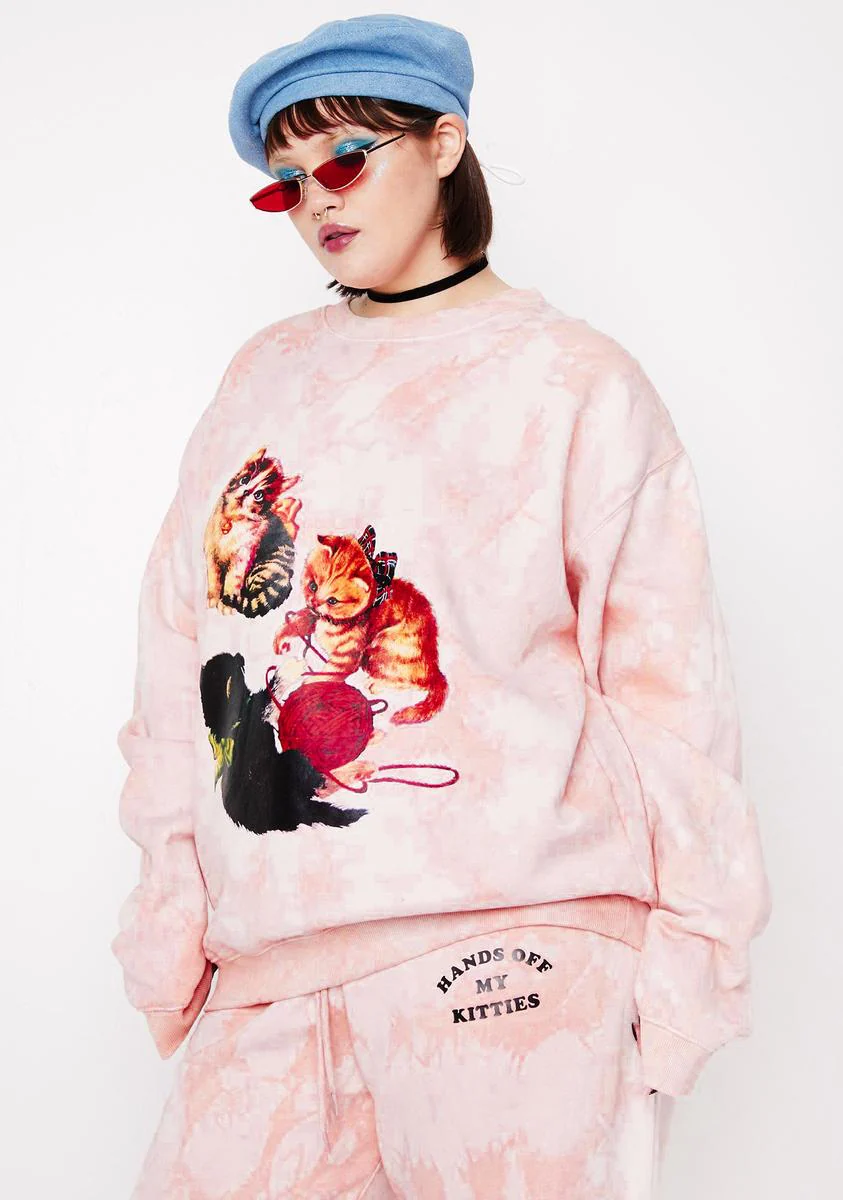 Plus Kitten Peach Tie Dye Sweatshirt - Image 2