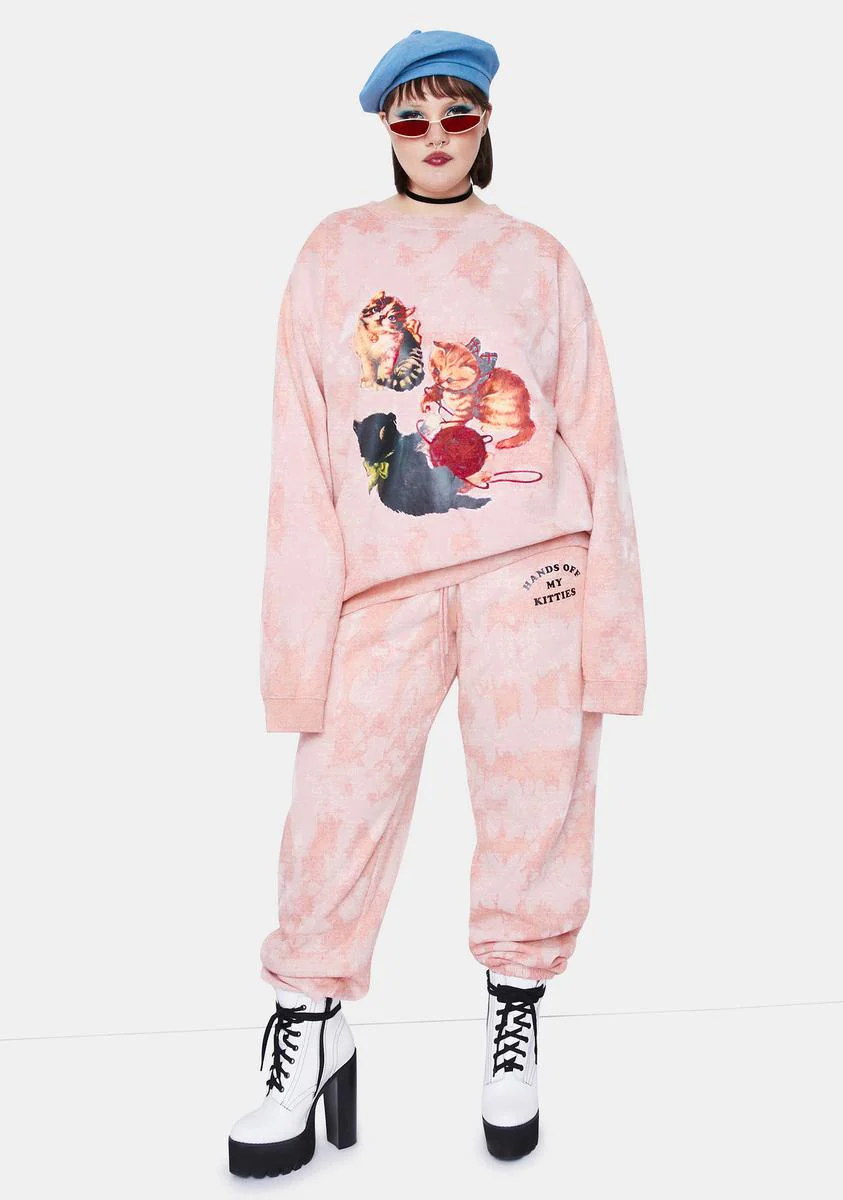 Plus Kitten Peach Tie Dye Sweatshirt - Image 3