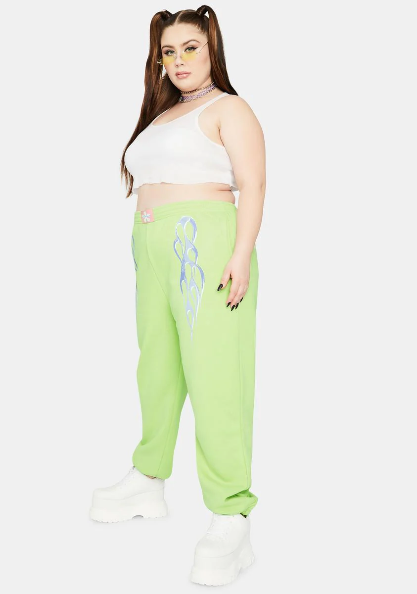 Plus Metallic Flame Sweatpants - Image 3