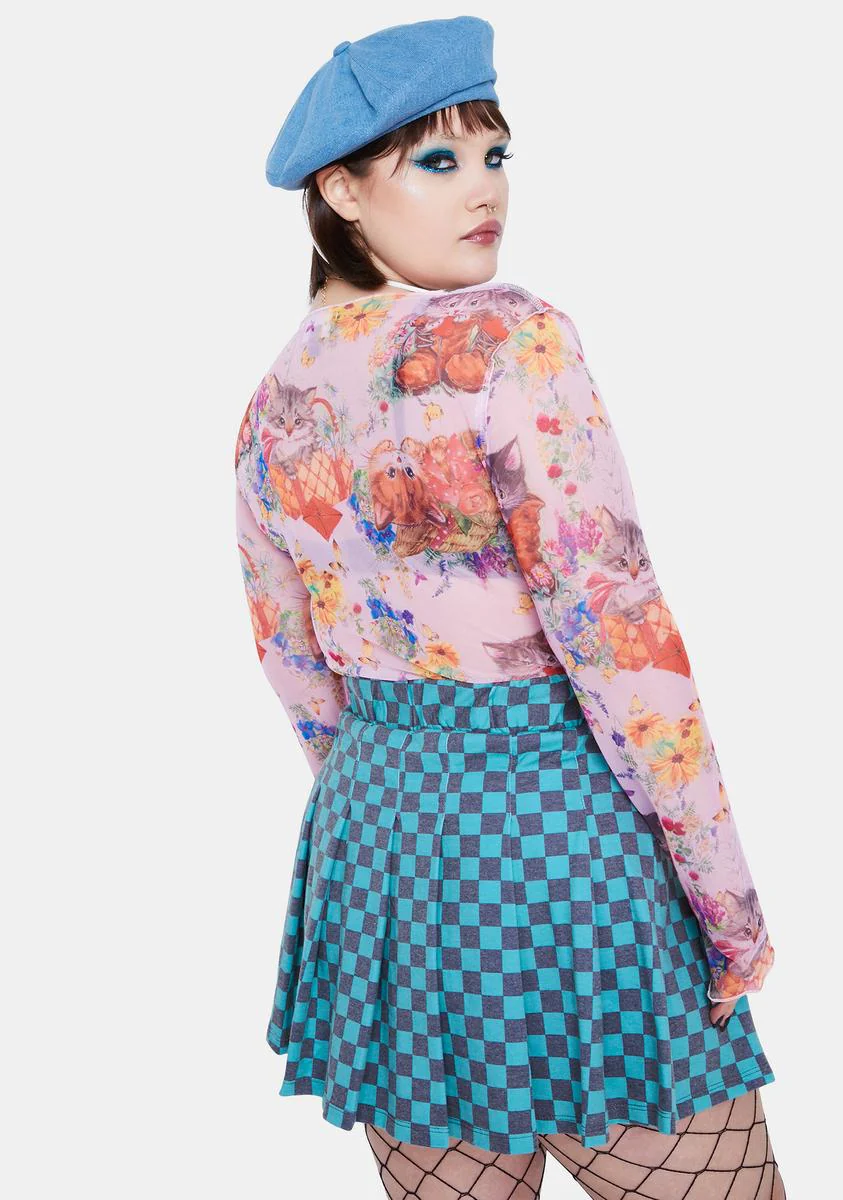 Plus Sweet Kitty Mesh Top - Image 4