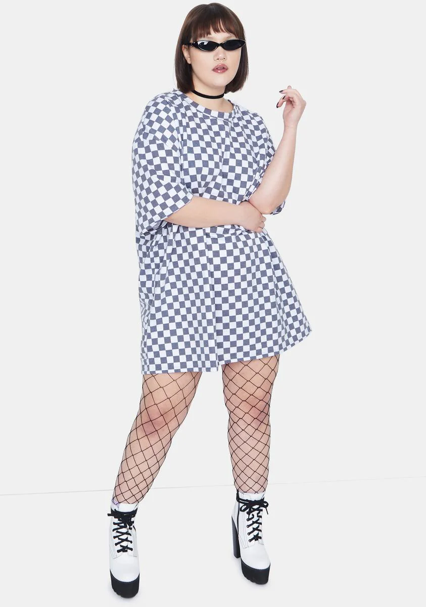 Plus White Checkerboard Tee - Image 3