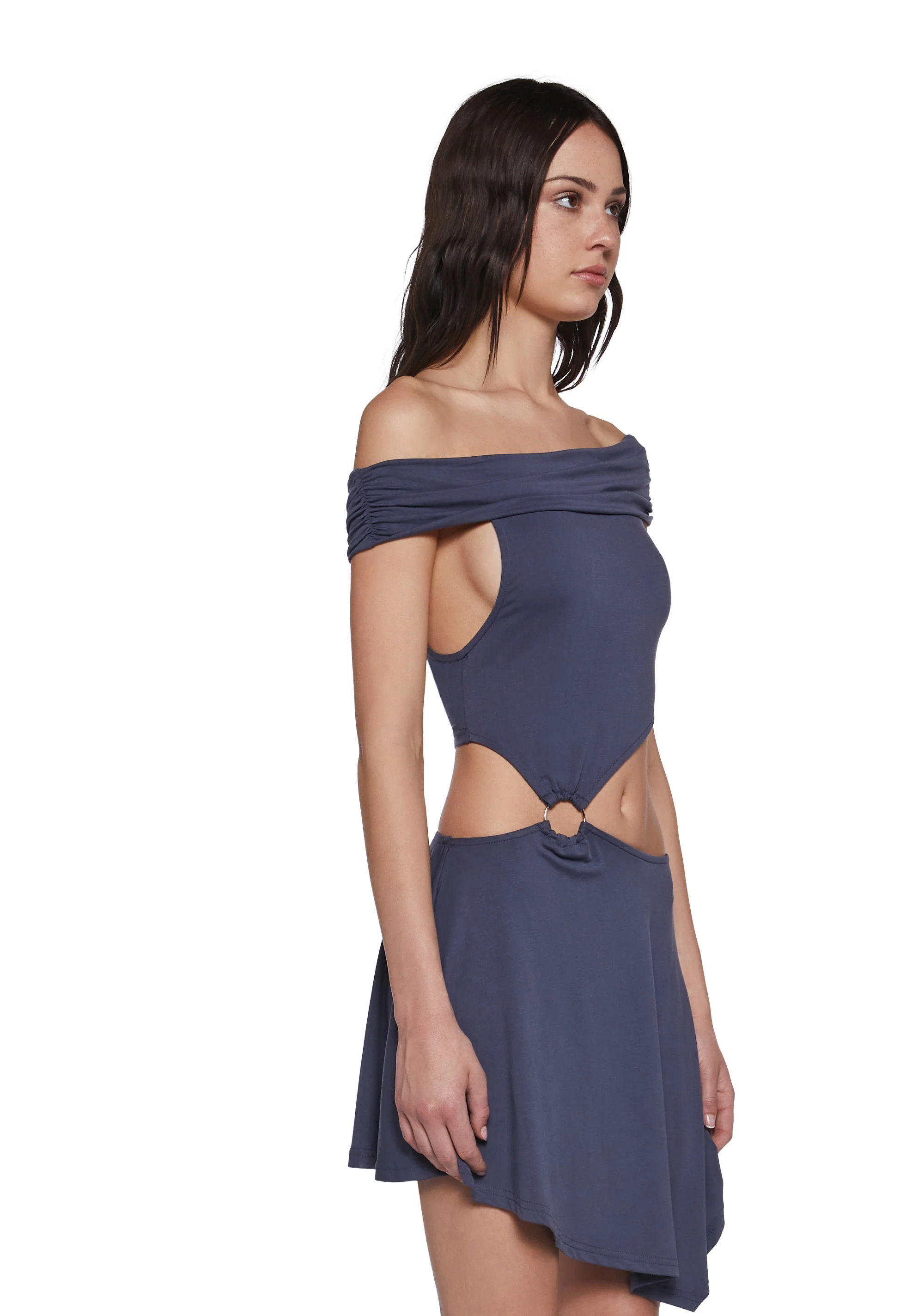 Seductive Gaze Cut Out Dress - Blue - Image 3