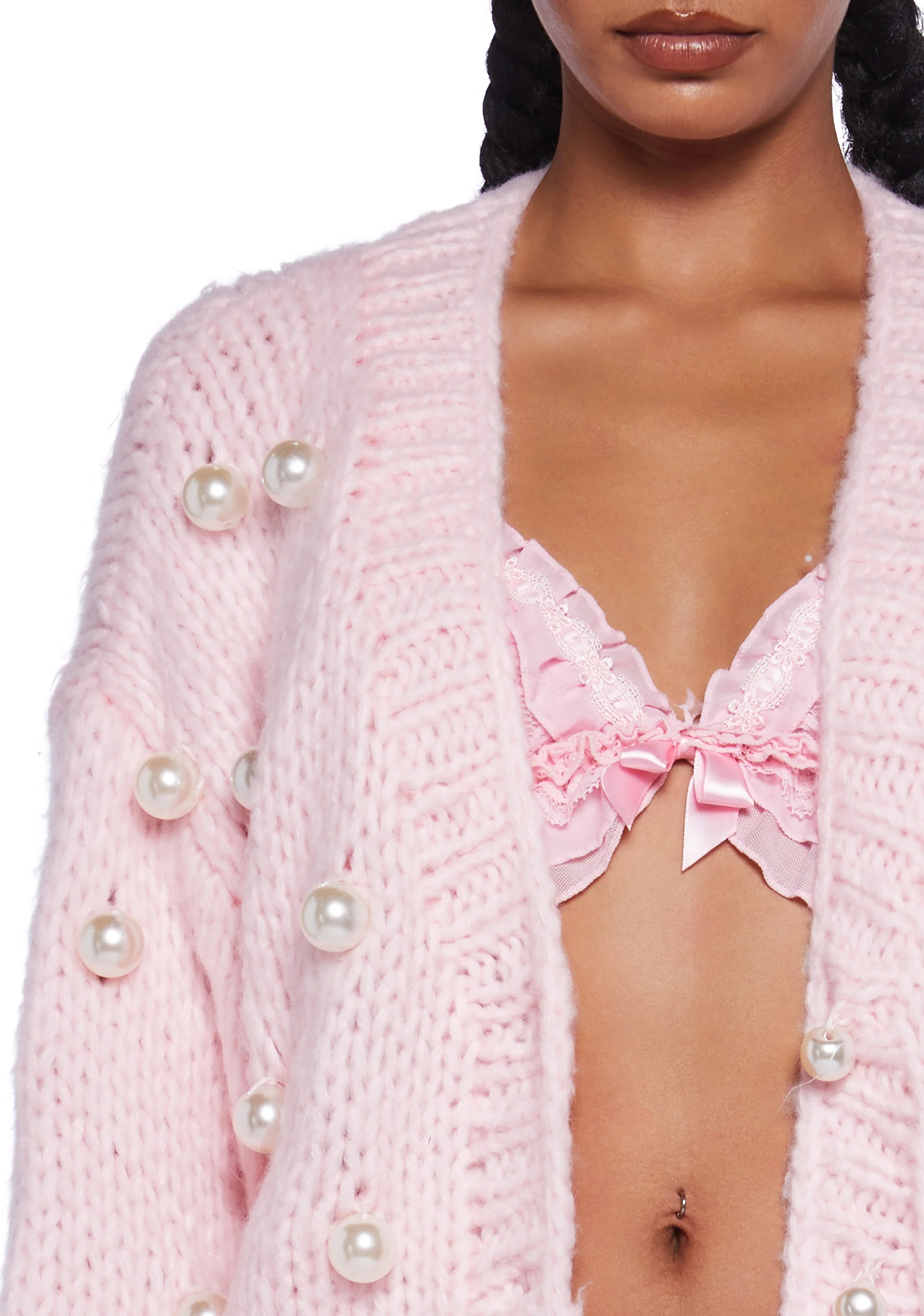 Cute And Demure Pearl Cardigan - Image 5