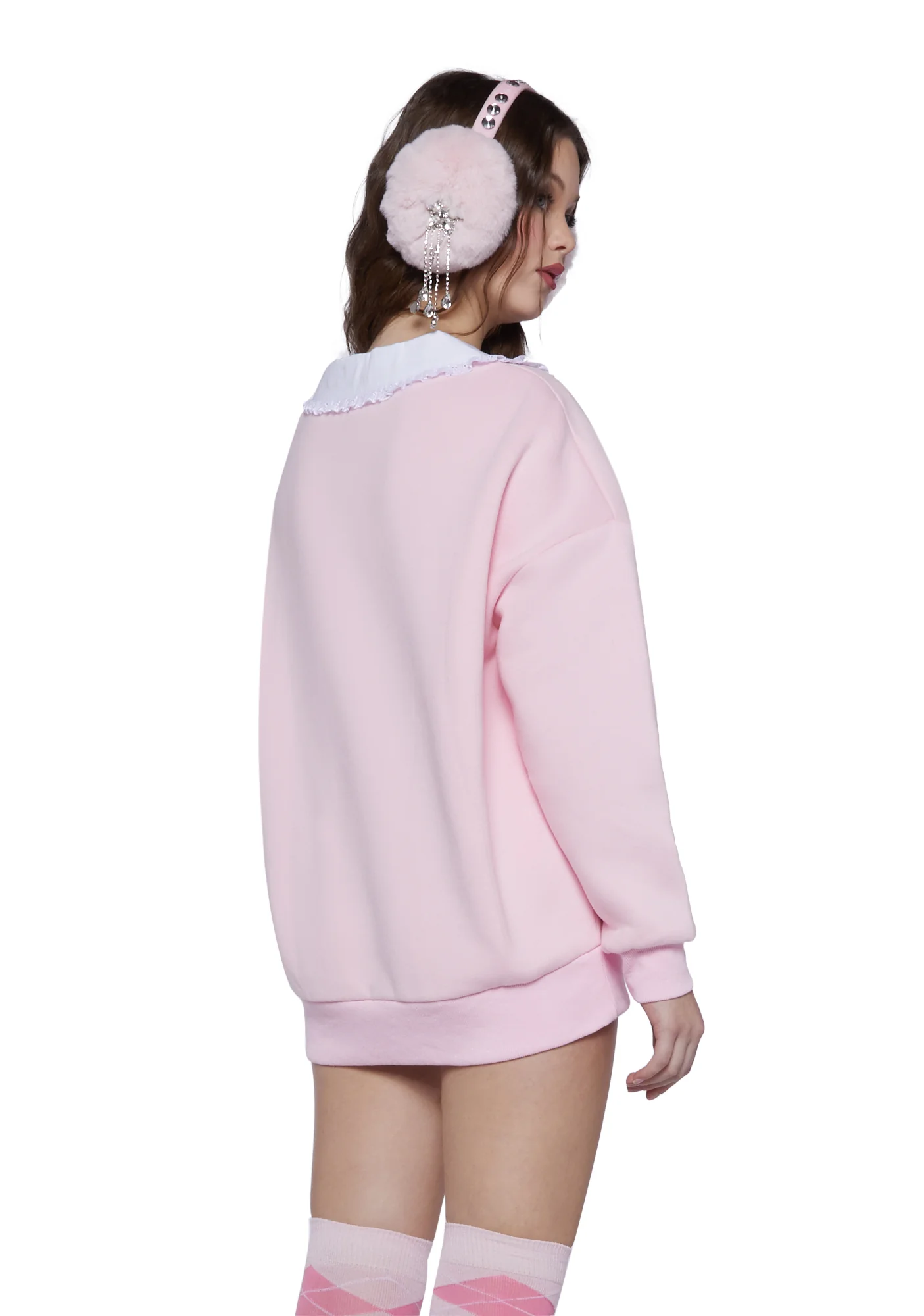 Cute As A Button Collared Sweatshirt - Image 4