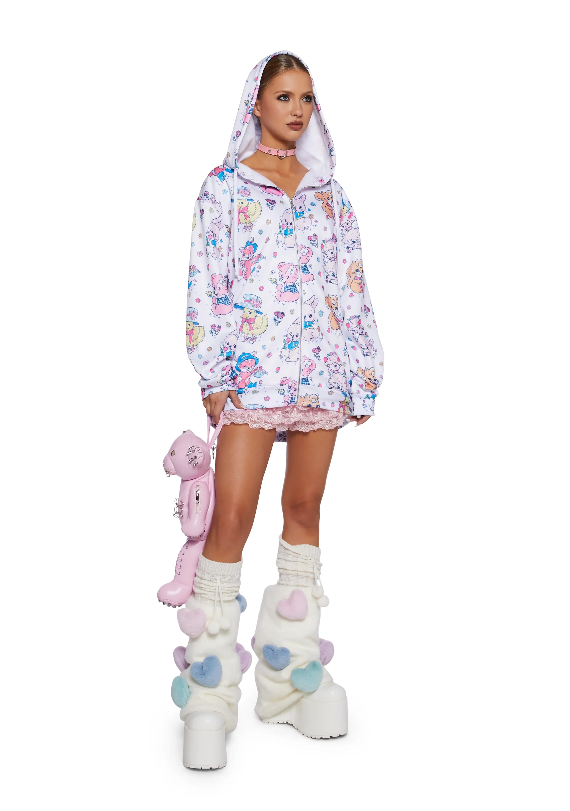 Cute Critters Hoodie - White - Image 2