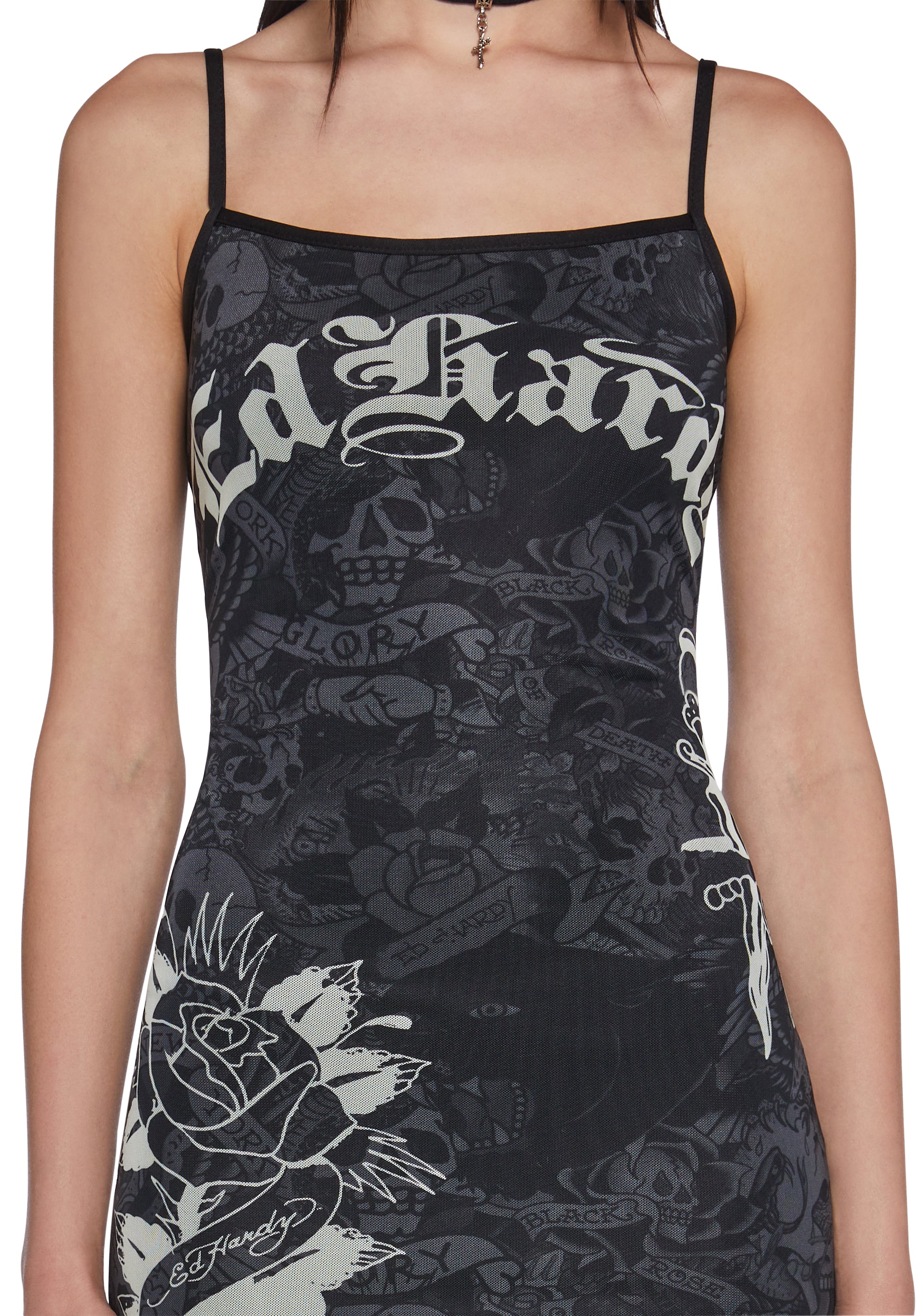 Dagger Rose Mesh Dress - Image 5