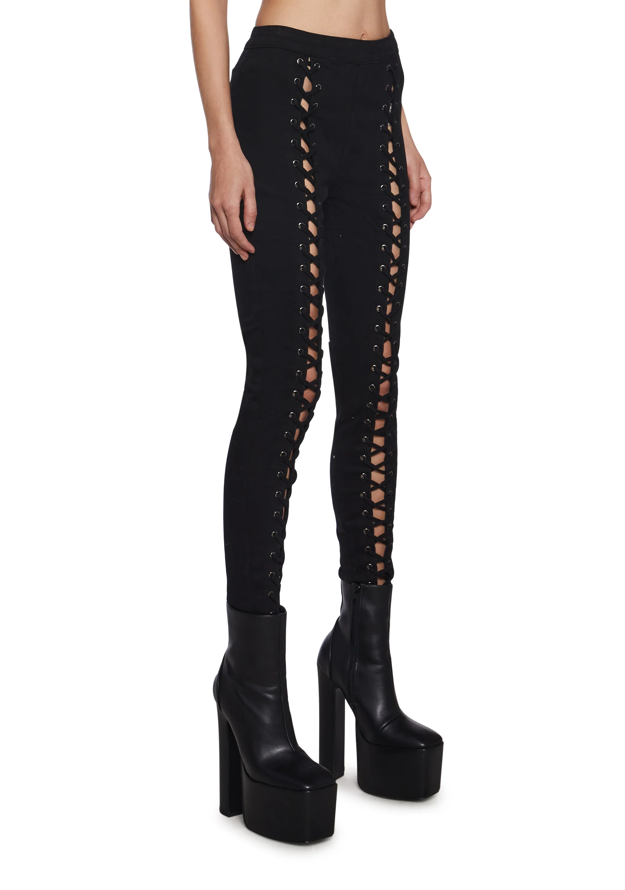 Damned Darling Lace-Up Jeggings - Image 3