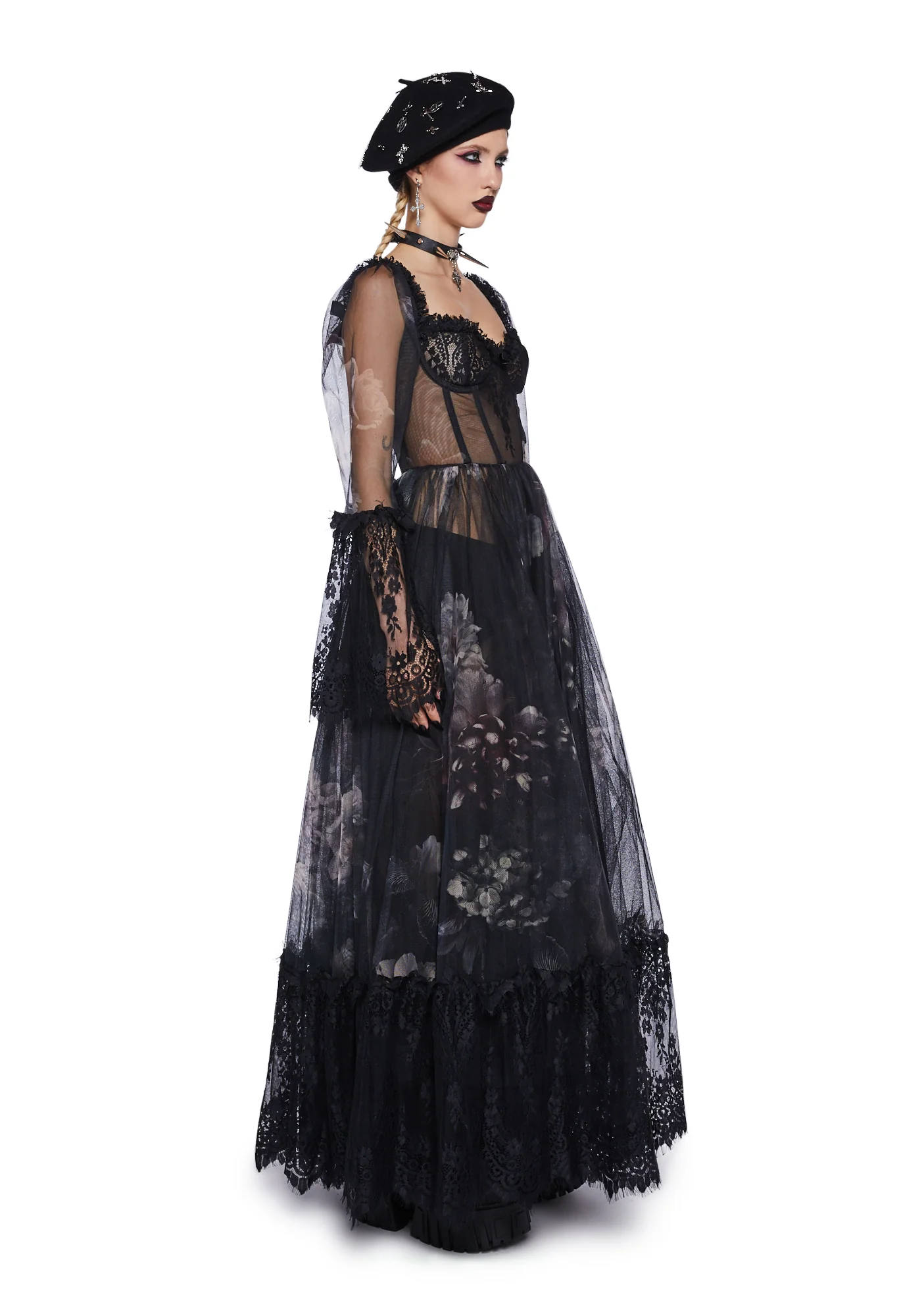 Dance With Death Maxi Dress - Floral - Image 3