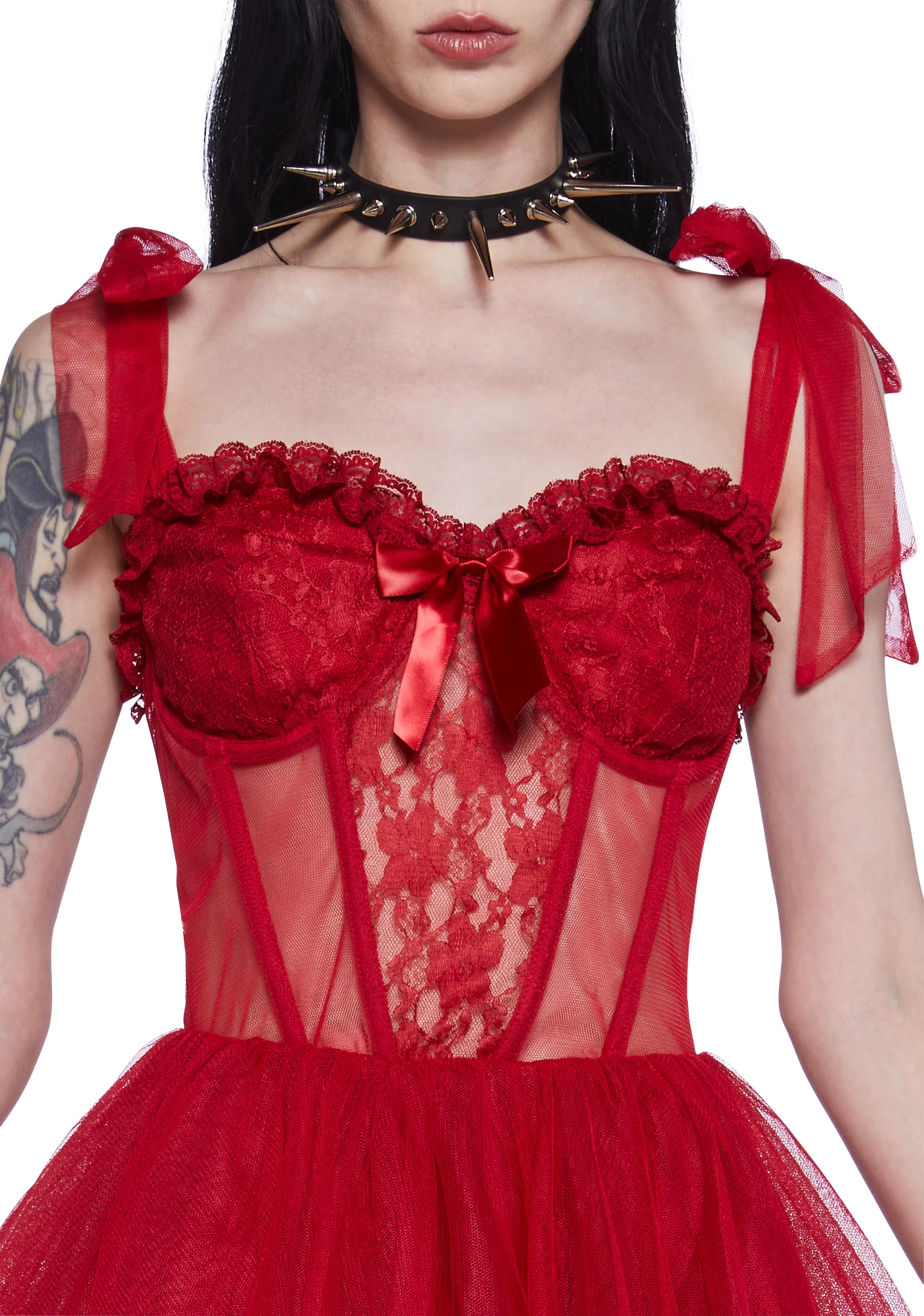 Dance With Death Mini Dress - Red - Image 5