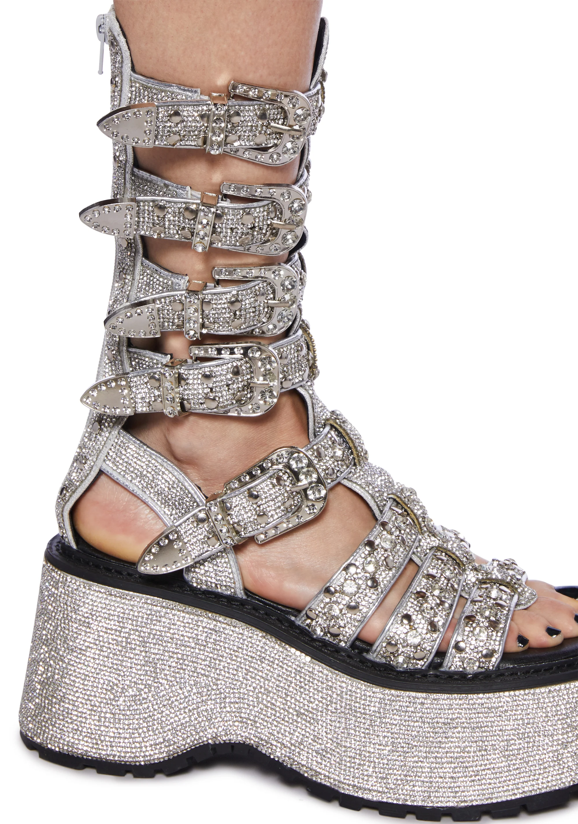Dancing Rhythm Gladiator Sandals - Silver - Image 3