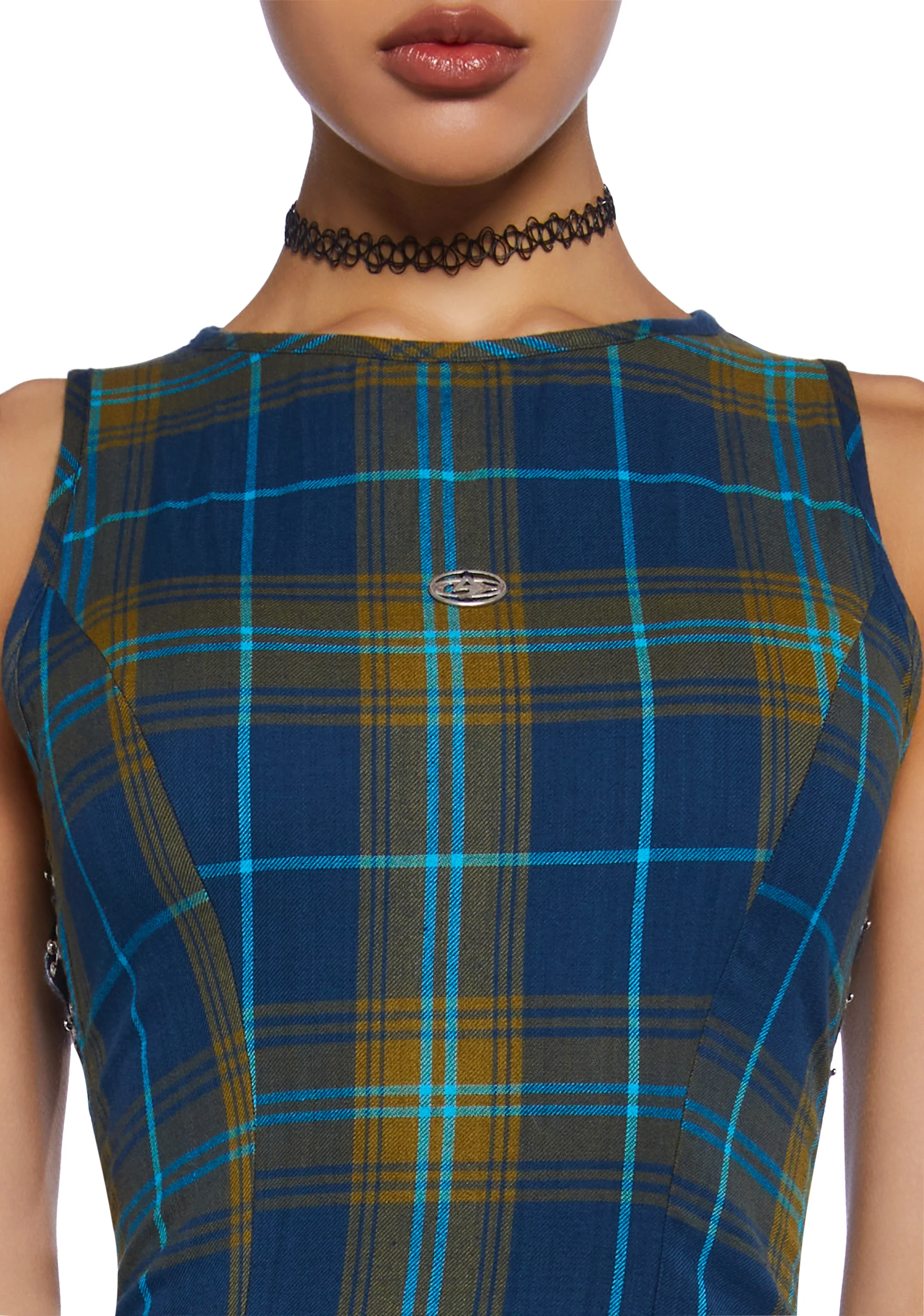 Daria Checked Maxi Dress - Image 4