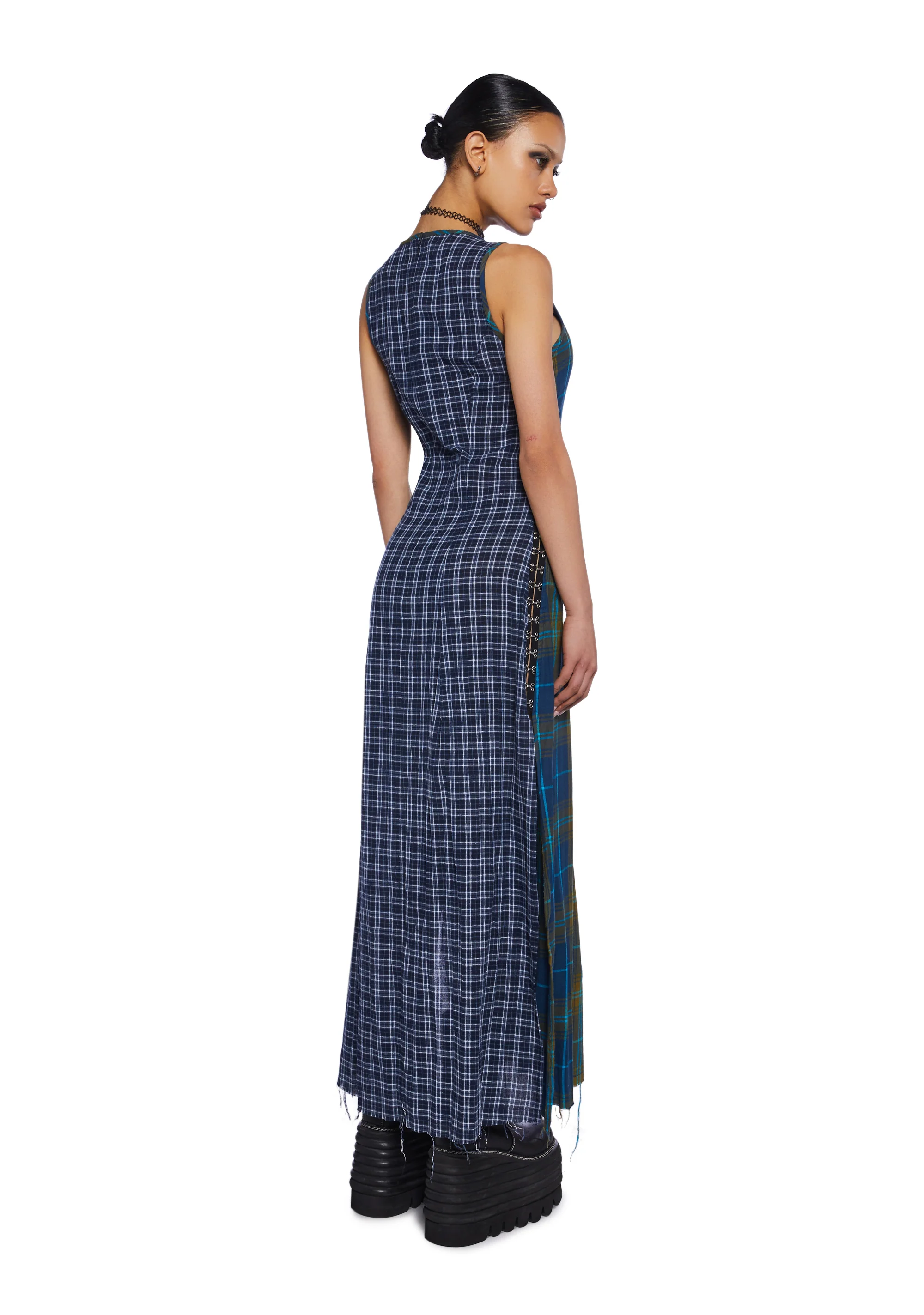 Daria Checked Maxi Dress - Image 6