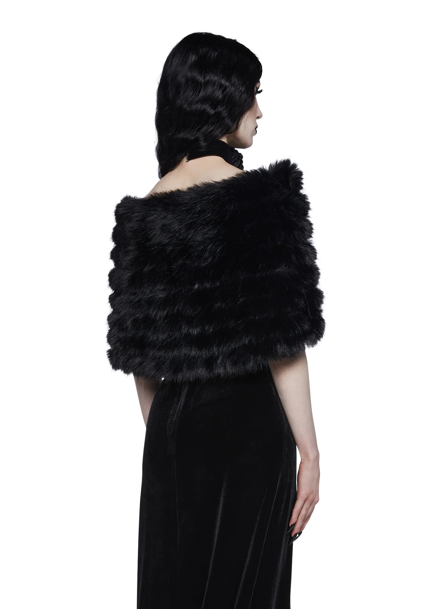 Dark Diva Faux Fur Shrug - Image 4