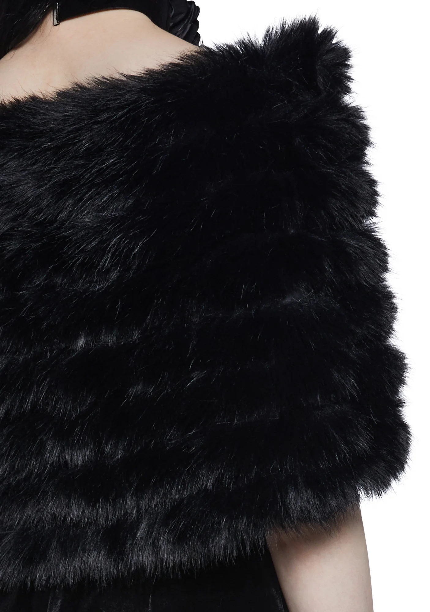 Dark Diva Faux Fur Shrug - Image 5