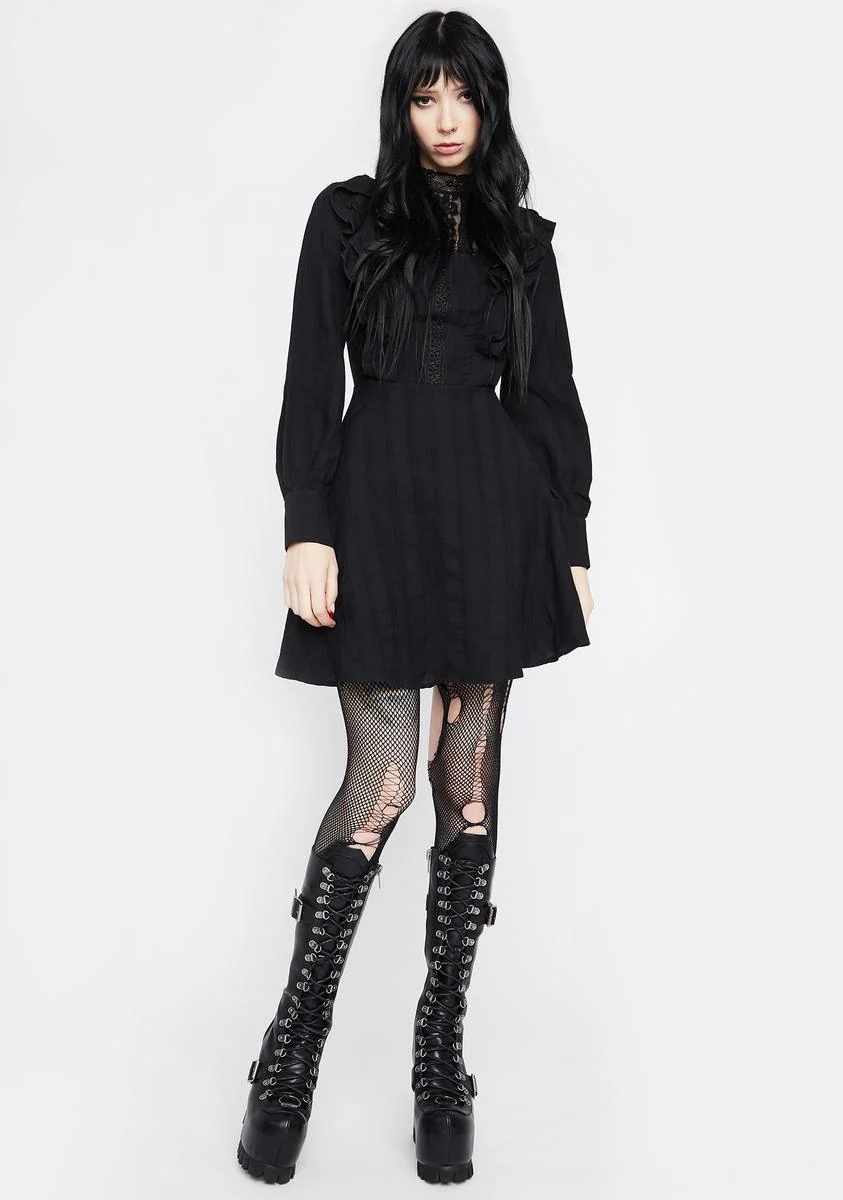 Dark Mysterious Frilly Lace Dress - Image 3