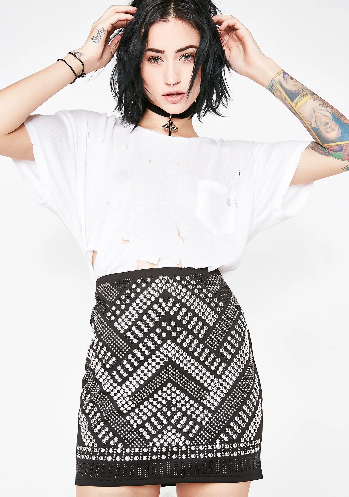 Dark Star Studded Skirt - Image 3