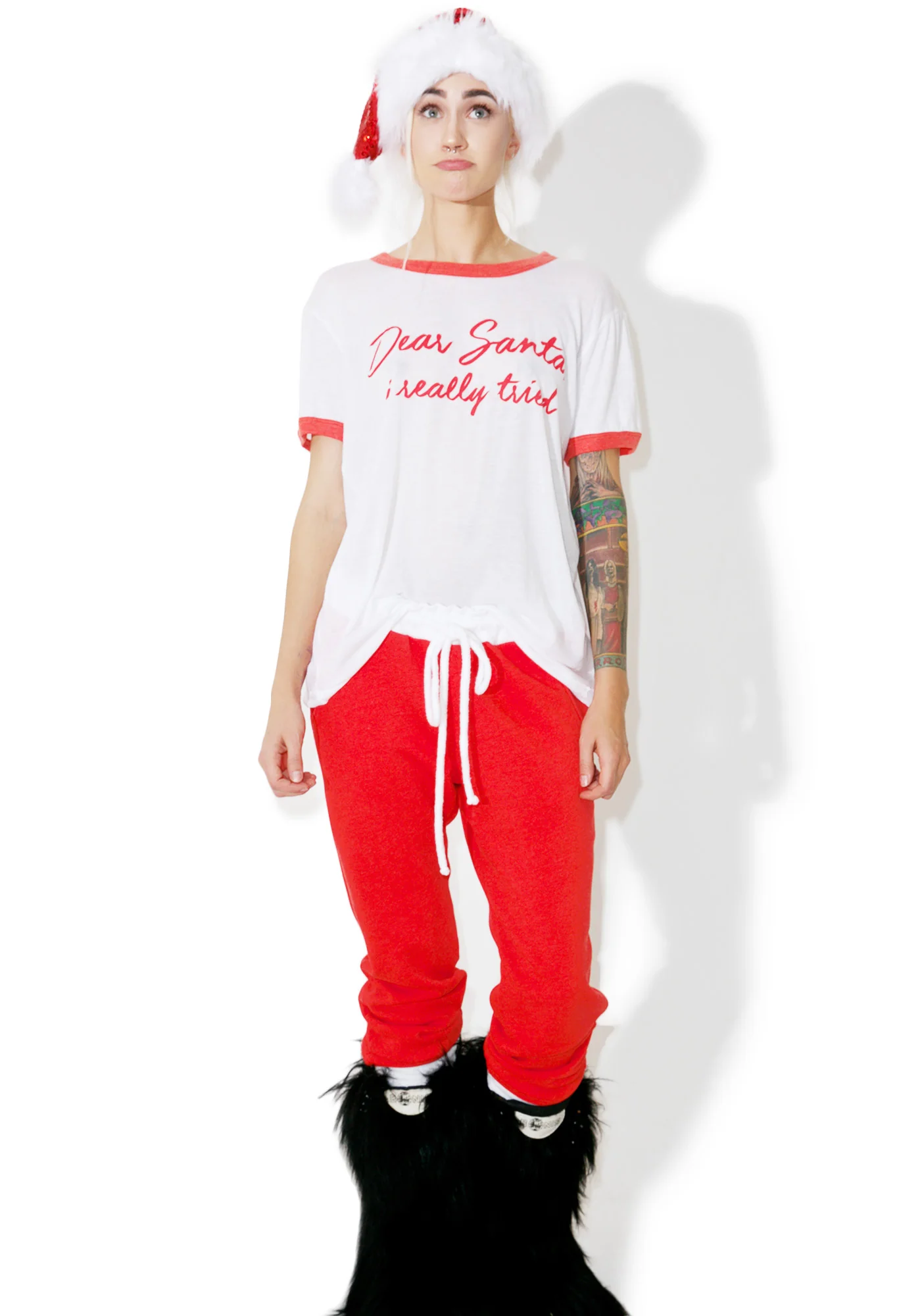 Dear Santa Vintage Ringer Tee - Image 5