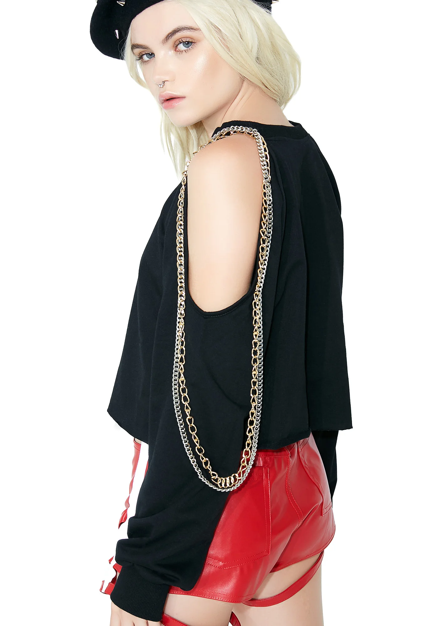 Death Stare Cut-Out Chain Sweater - Image 4