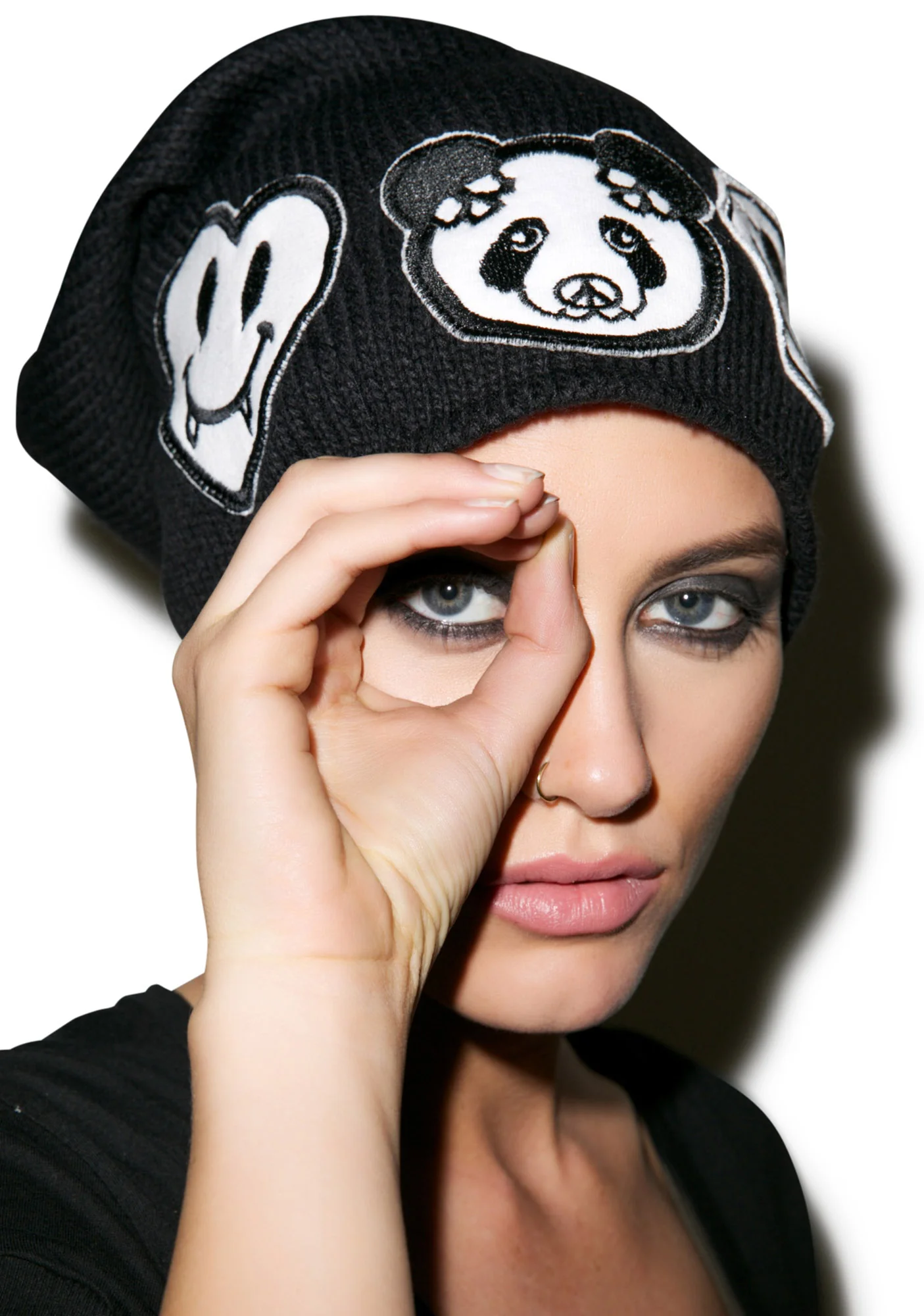 Dede Skull Panda Patch Combo Beanie - Image 4