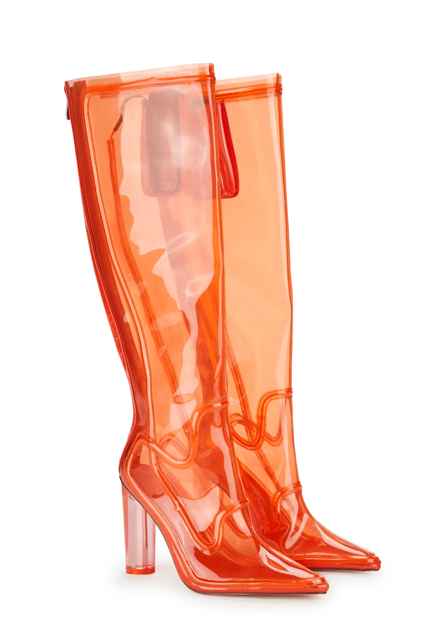 Deedee Clear Knee High Boots - Image 3