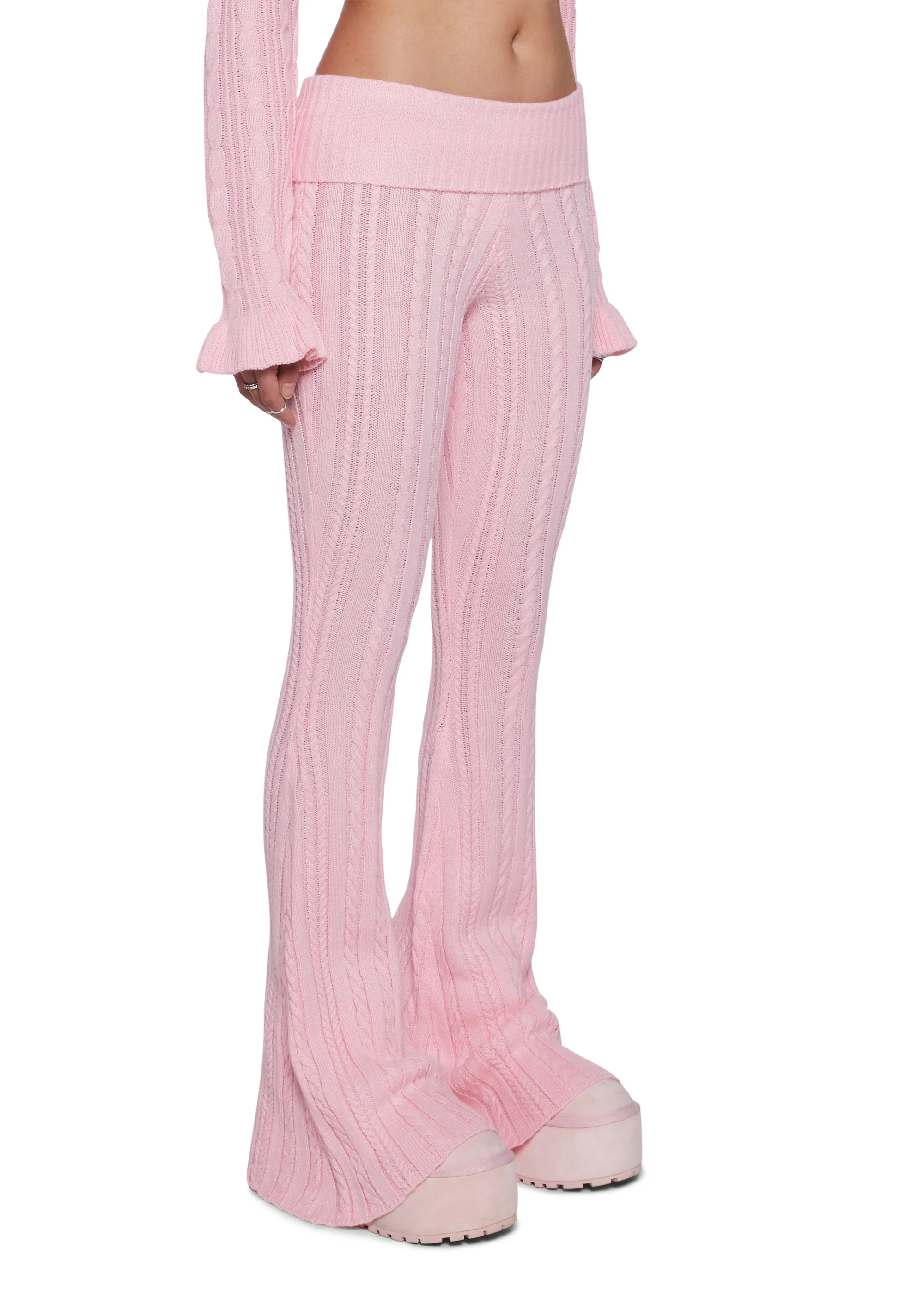 Deep Thoughts Flare Pants - Pink - Image 3