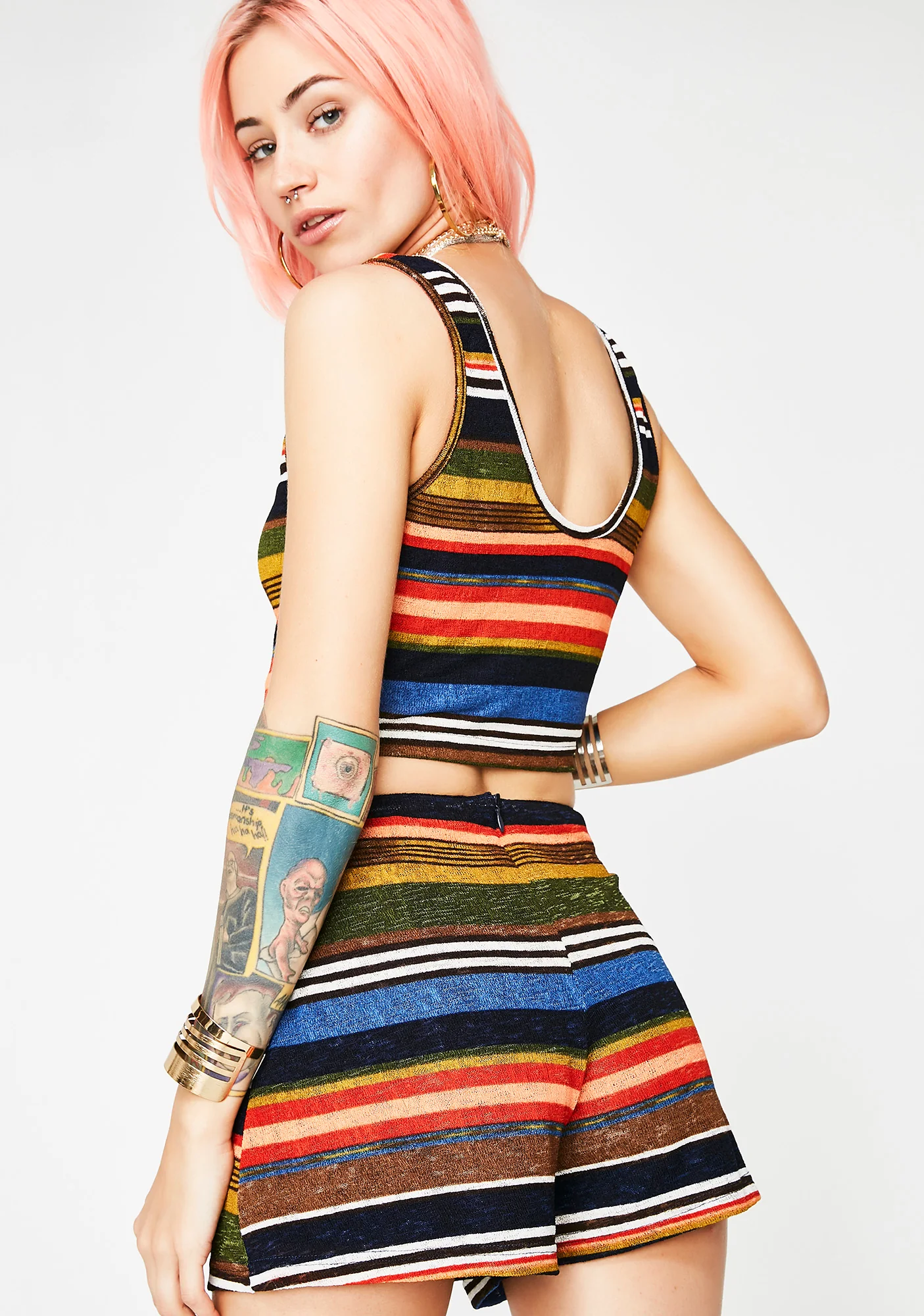Deja Vu Striped Shorts - Image 4
