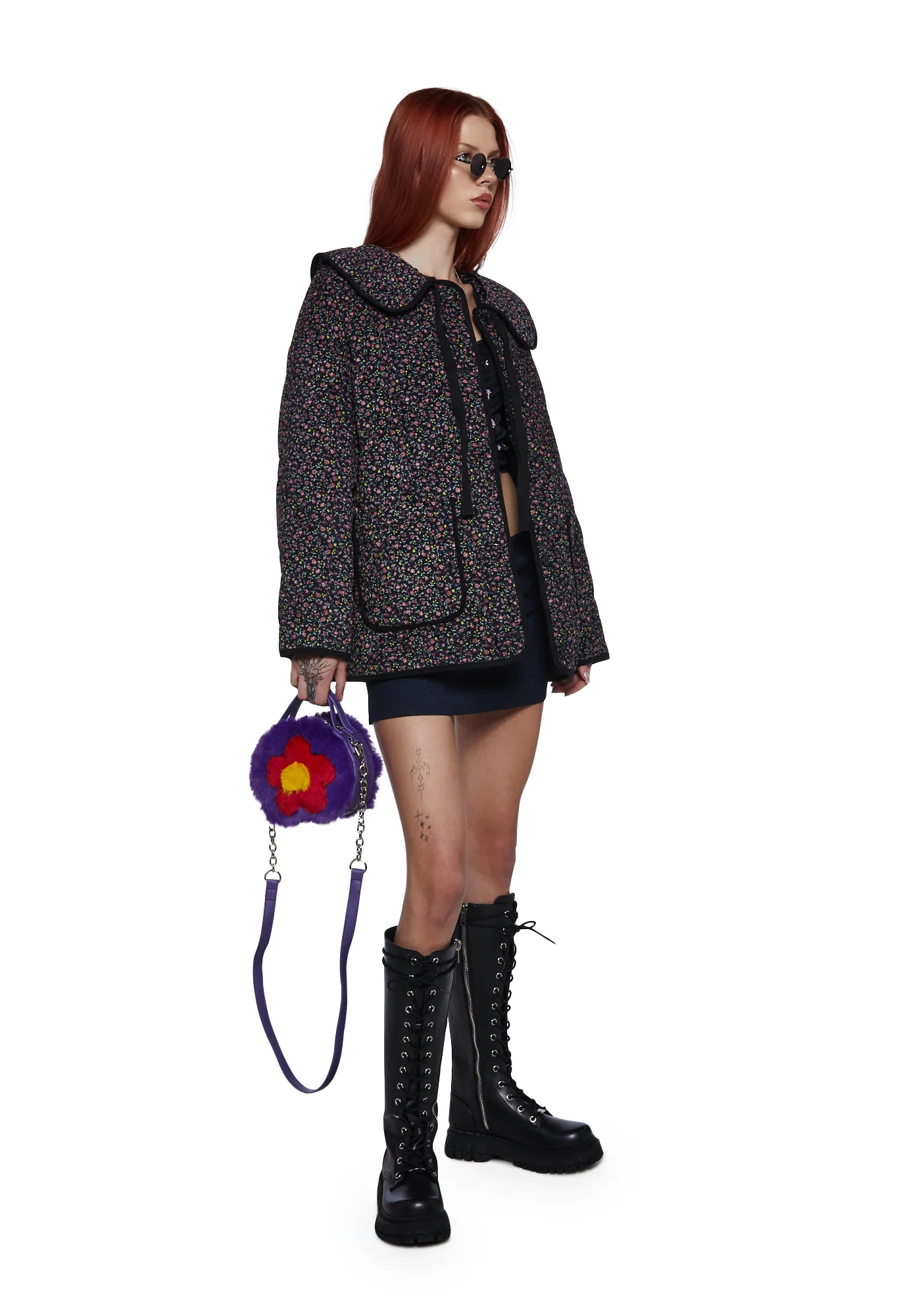 Lady Love Convertible Collared Coat - Dark Gray - Image 2