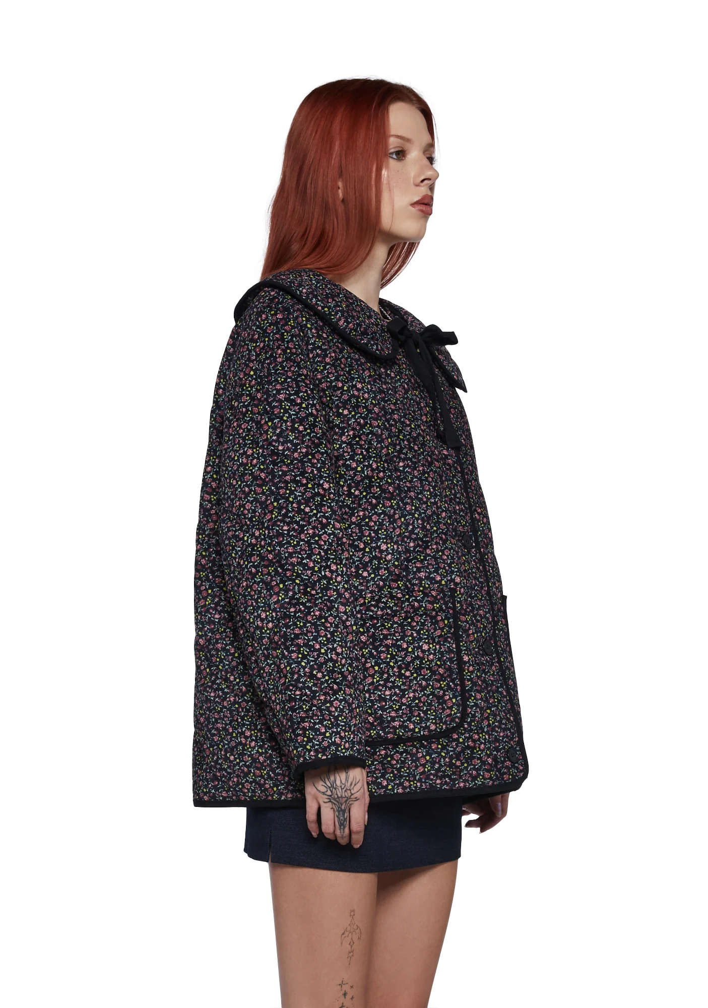 Lady Love Convertible Collared Coat - Dark Gray - Image 3