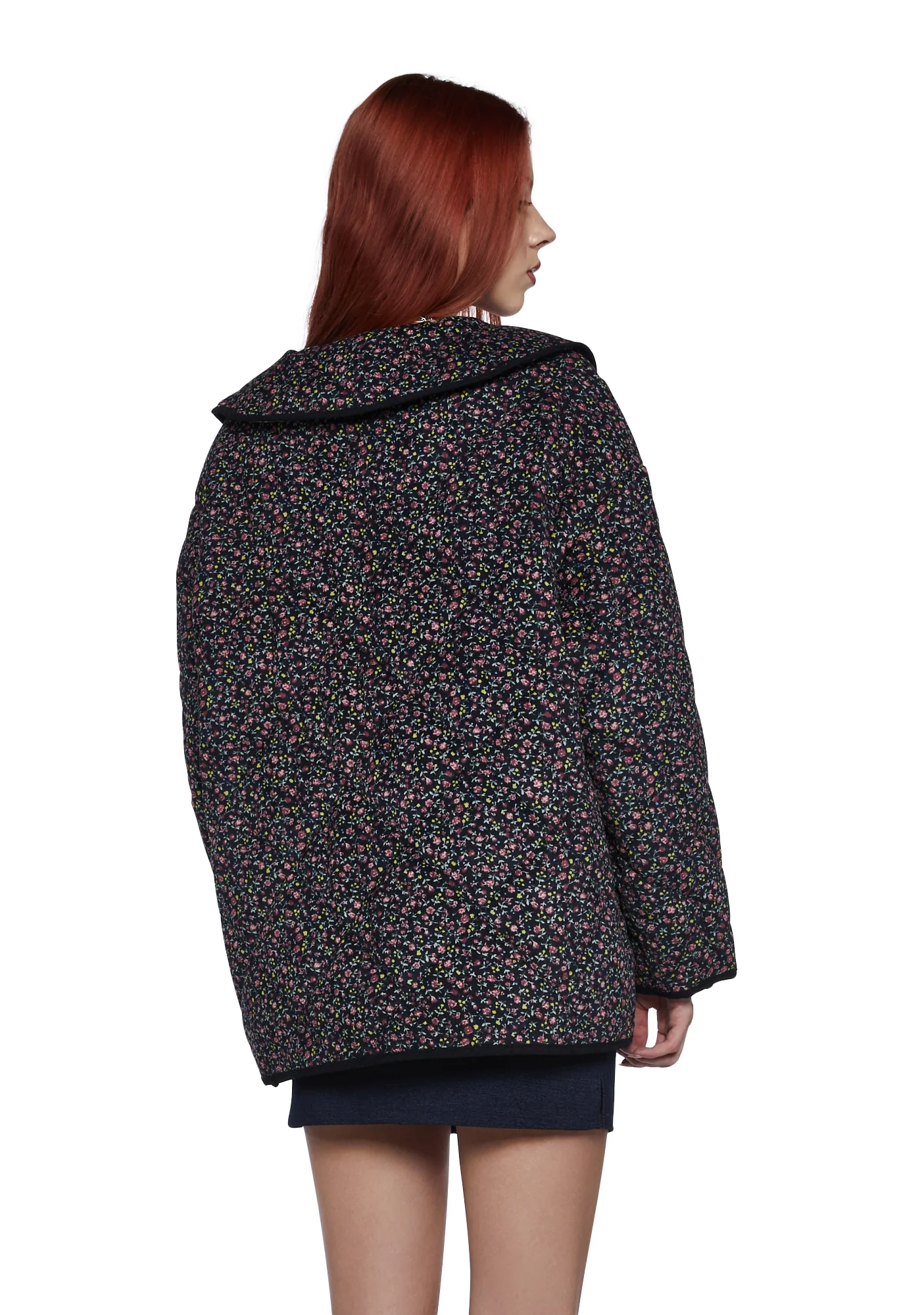 Lady Love Convertible Collared Coat - Dark Gray - Image 4