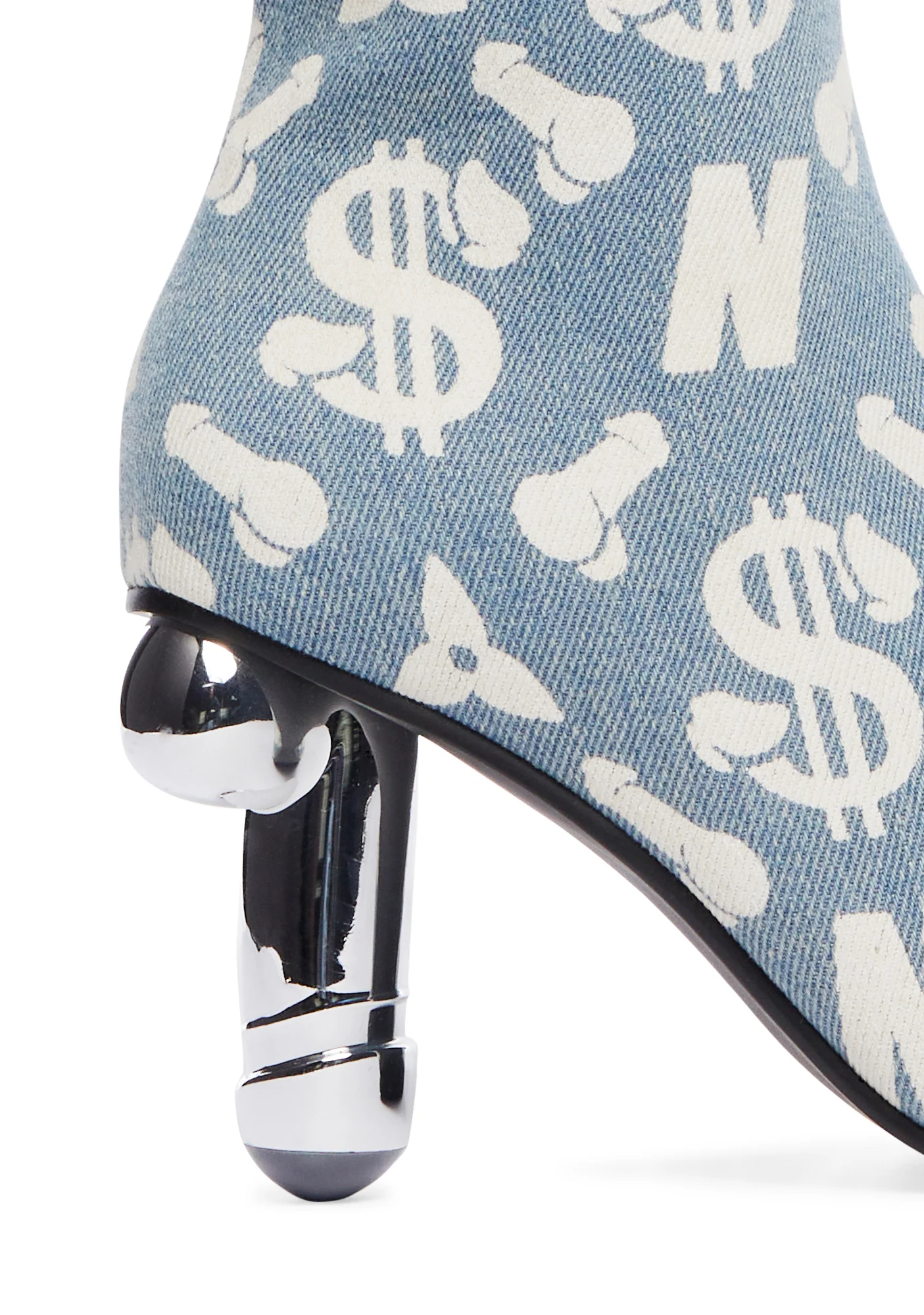 Denim Dick Heel Boots - Image 4