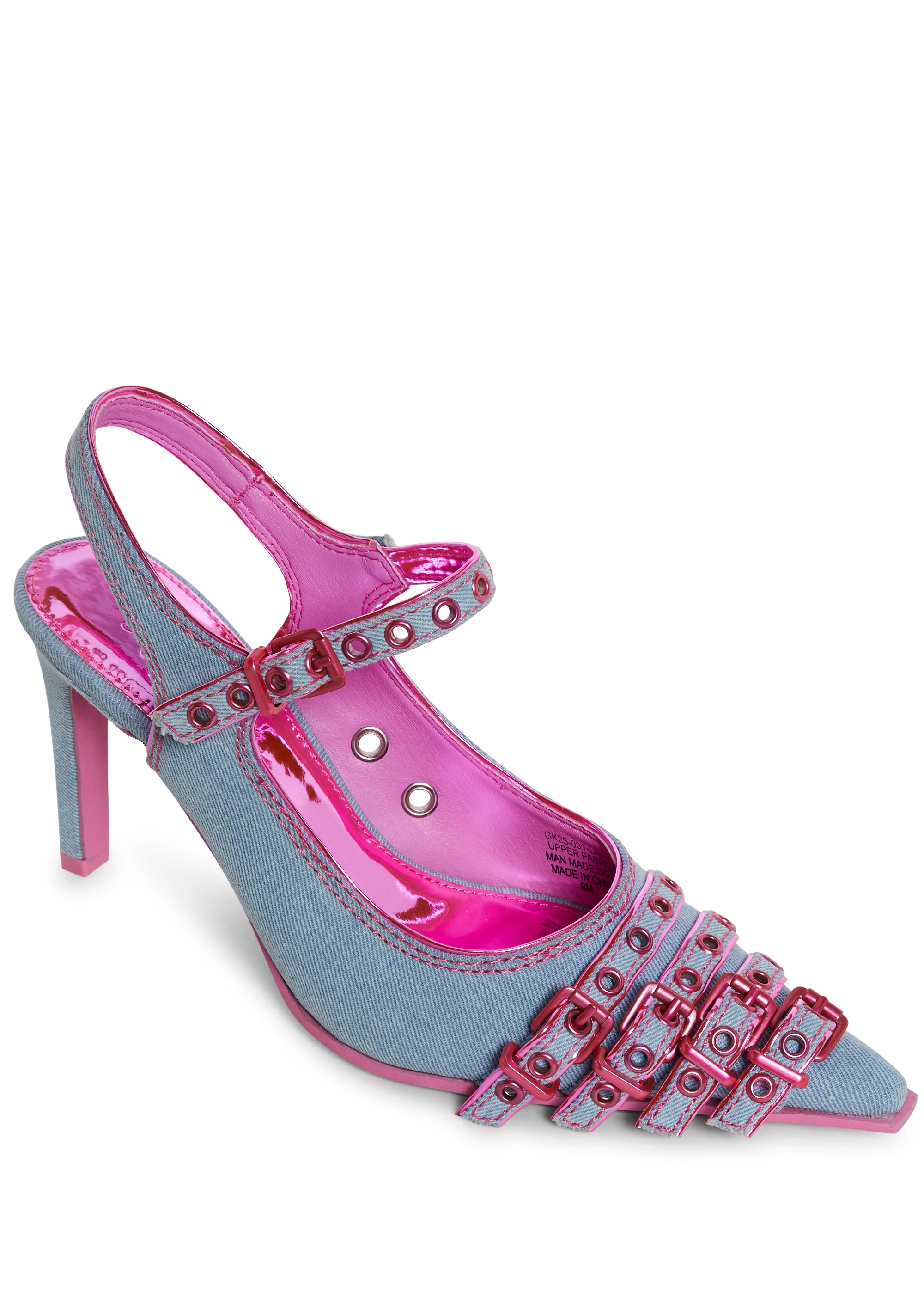 Fame Lane Pointed Toe Heels - Denim - Image 2