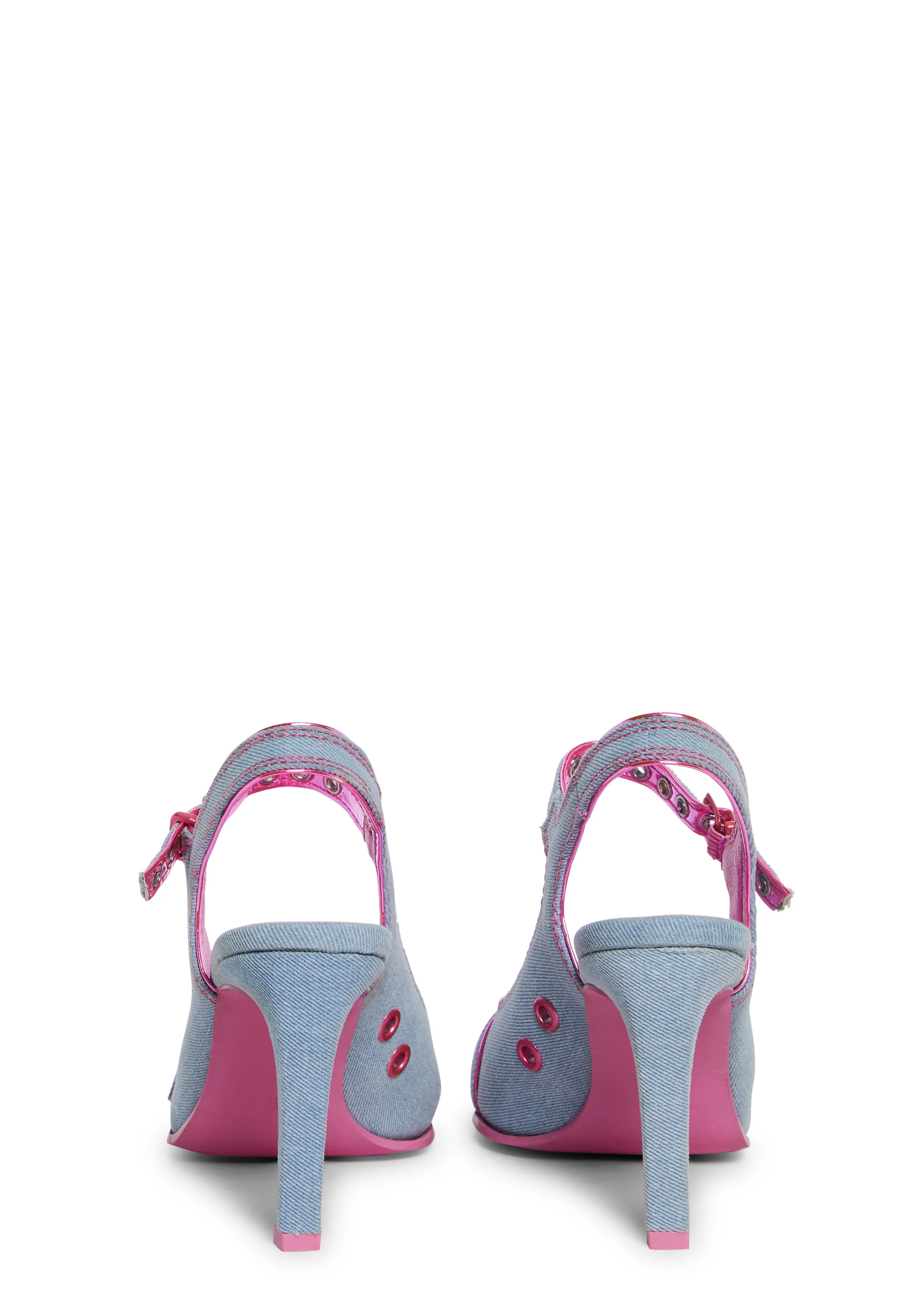 Fame Lane Pointed Toe Heels - Denim - Image 4