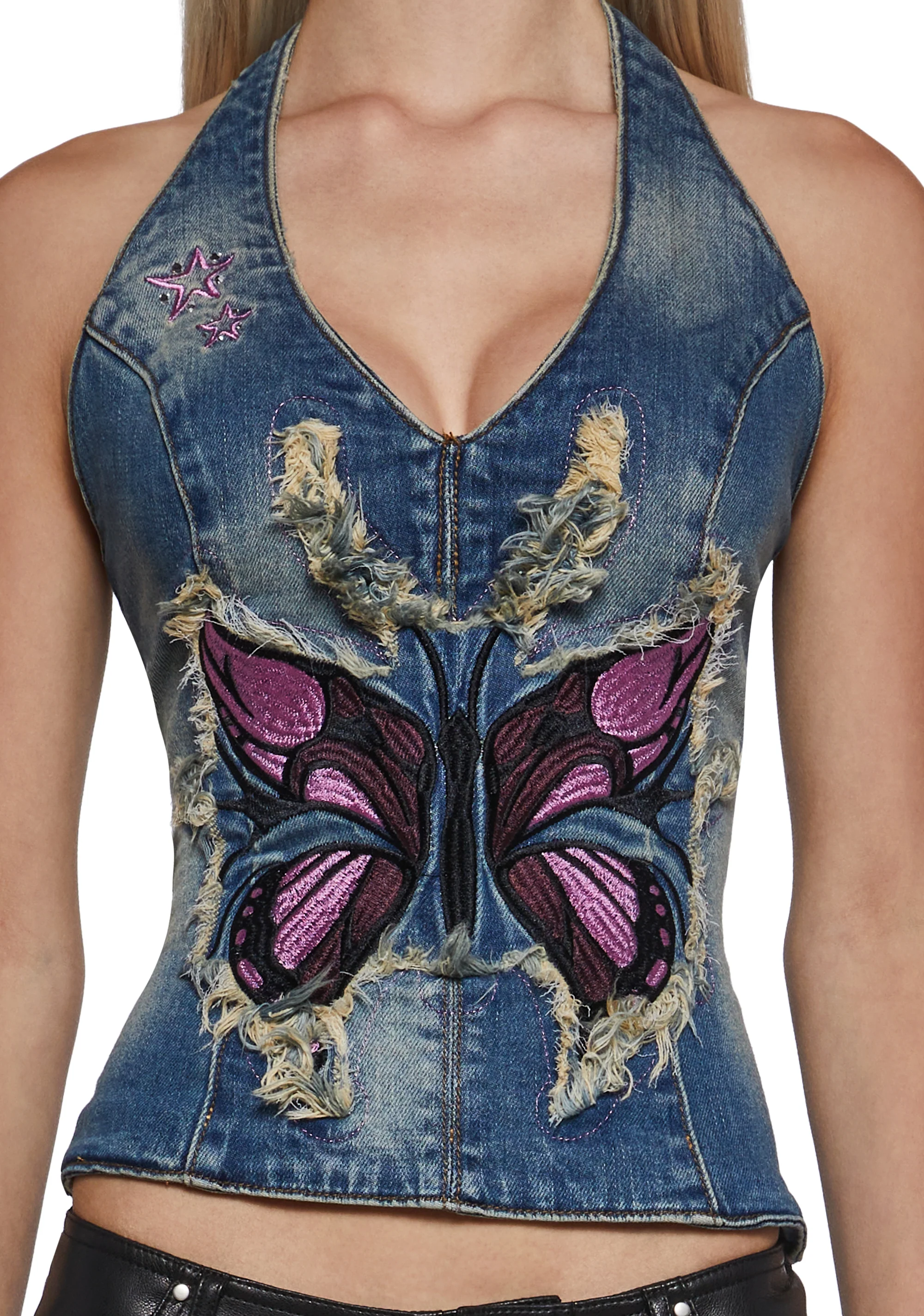 Denim Neckholder Top - Image 6