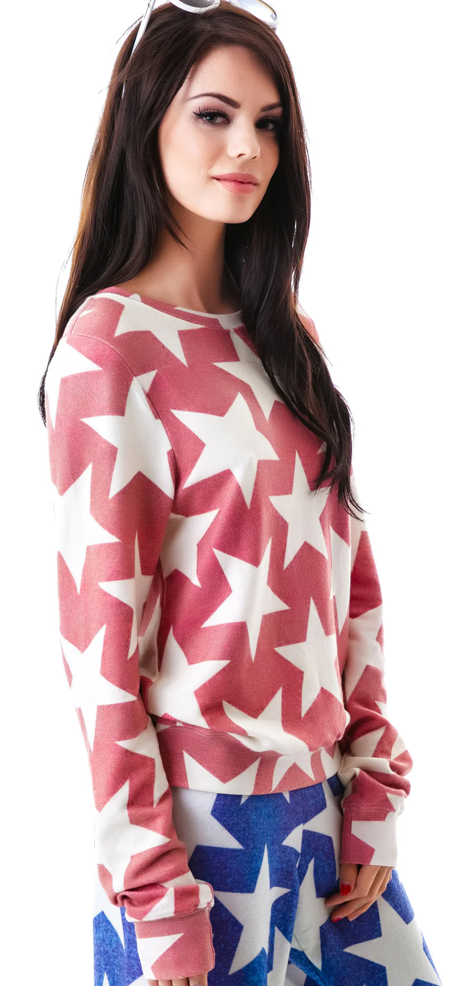 Denim Stars Baggy Beach Jumper - Light Blue - Image 3