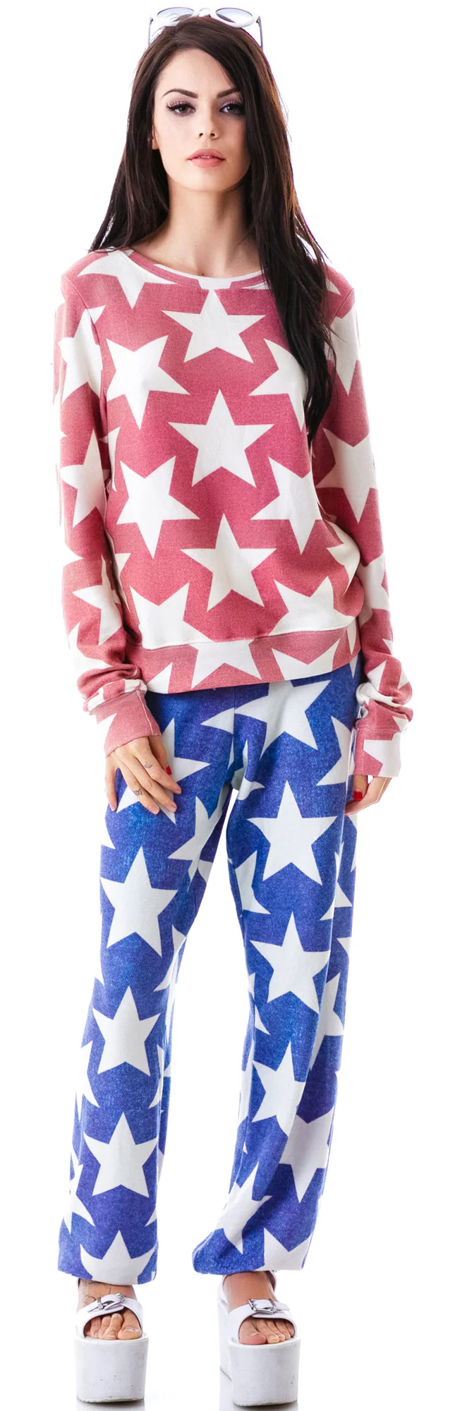 Denim Stars Baggy Beach Jumper - Light Blue - Image 4